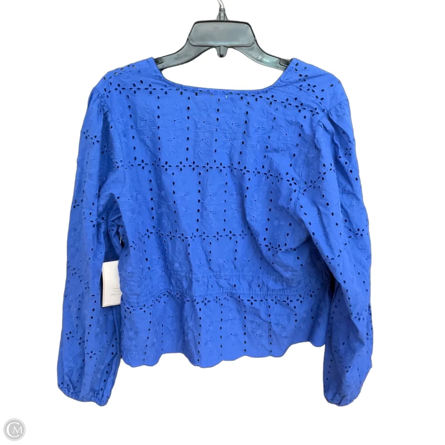 Top Long Sleeve By Calligraphie In Blue, Size: L