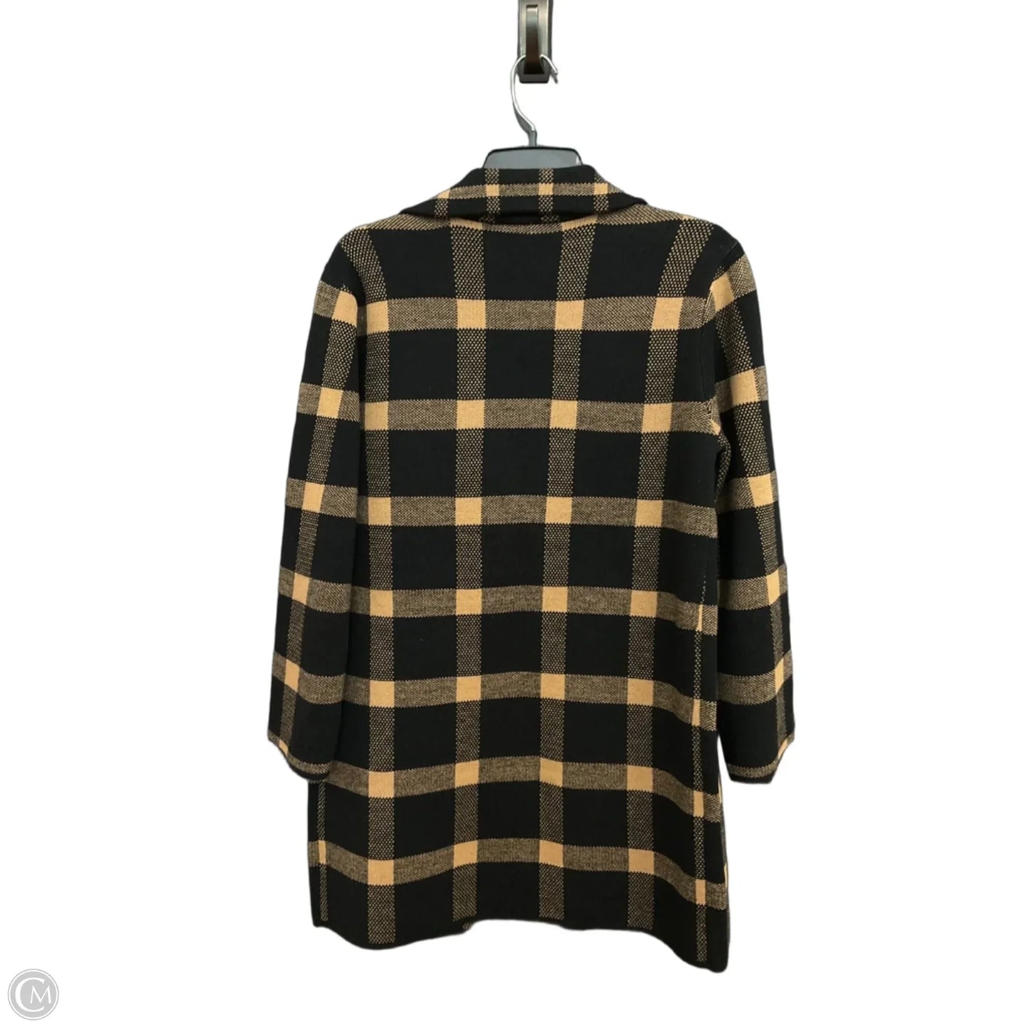 Sweater Cardigan By Anne Klein In Black & Gold, Size: M