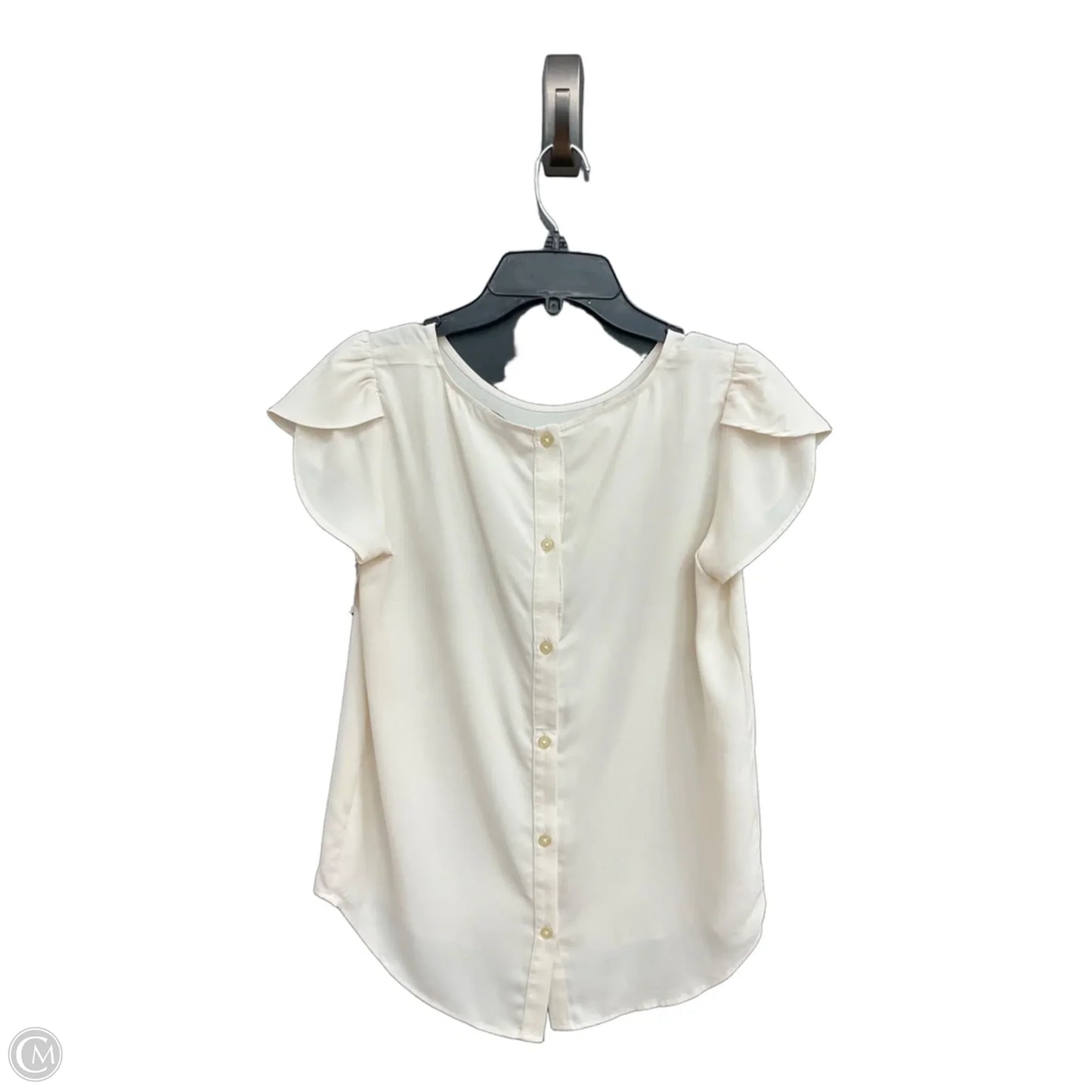 Top Short Sleeve By Loft In Cream, Size: Xs