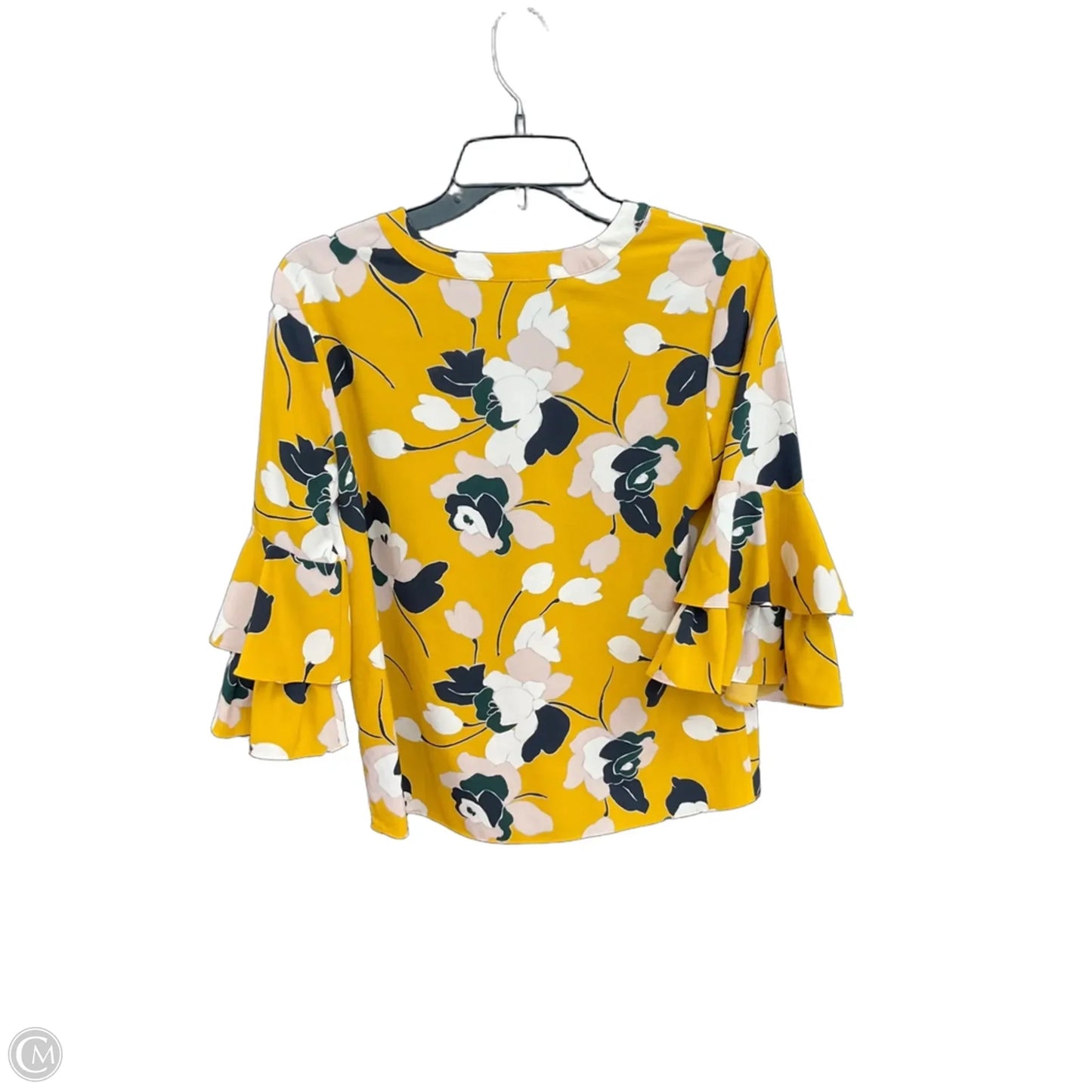 Top Short Sleeve By Ann Taylor In Yellow, Size: Xs