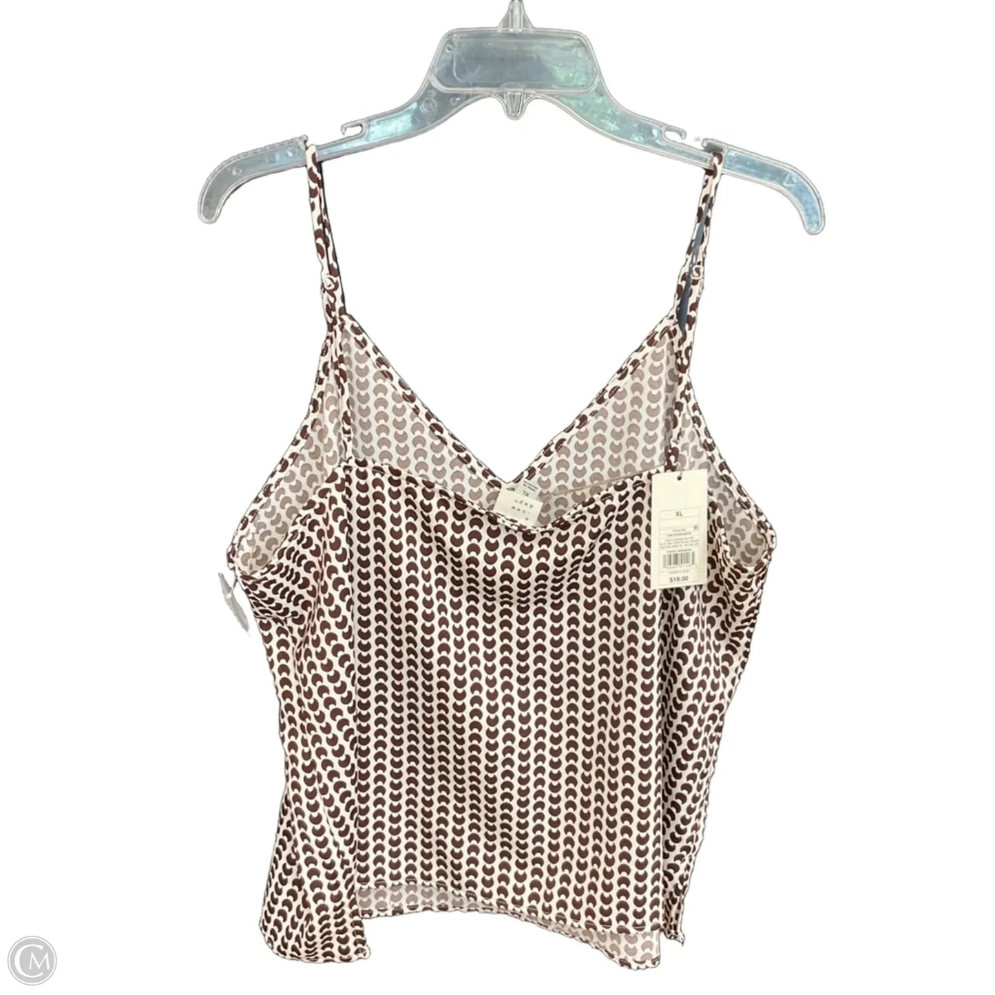 Top Sleeveless By A New Day In Brown & White, Size: Xl