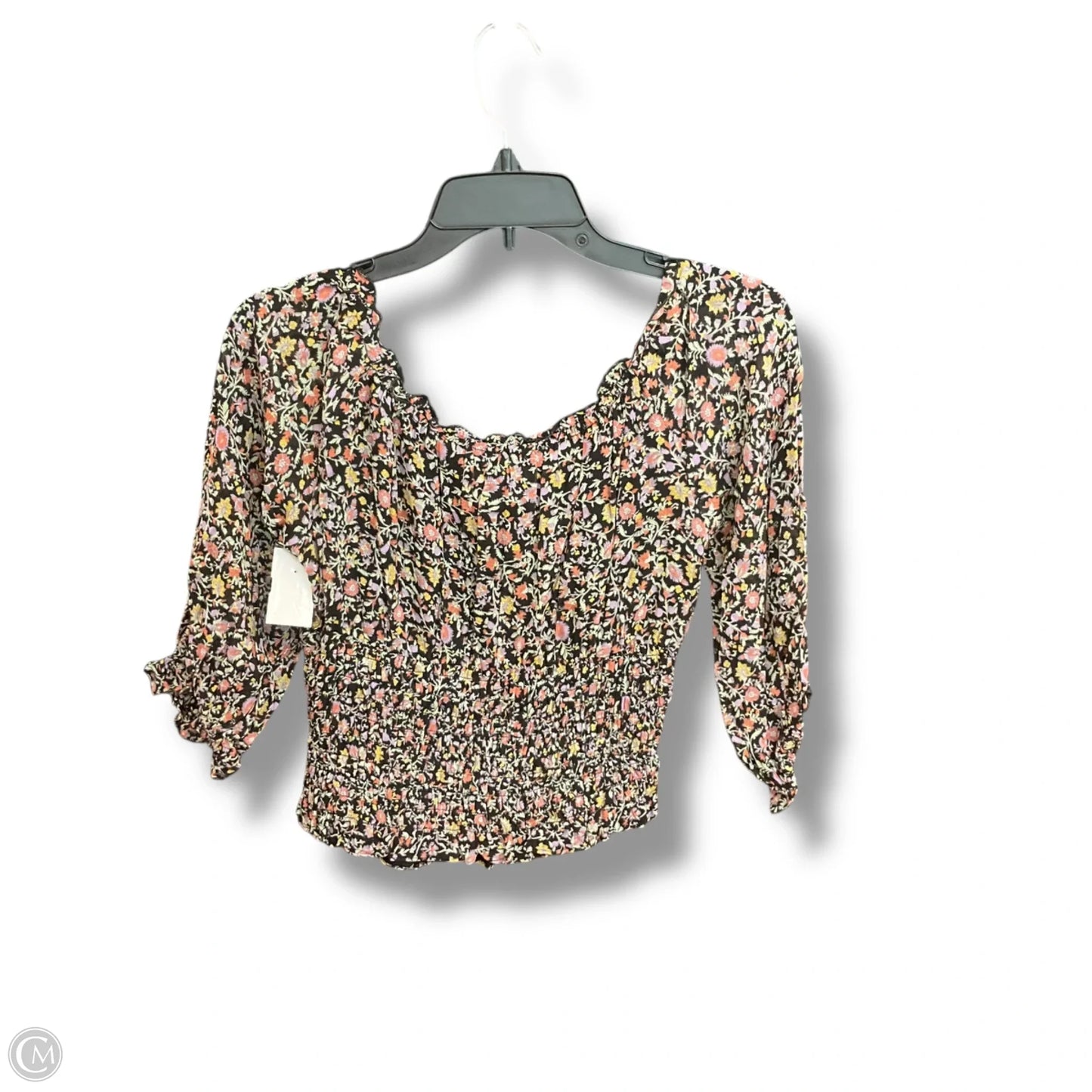 Top Long Sleeve By Anthropologie In Floral Print, Size: S