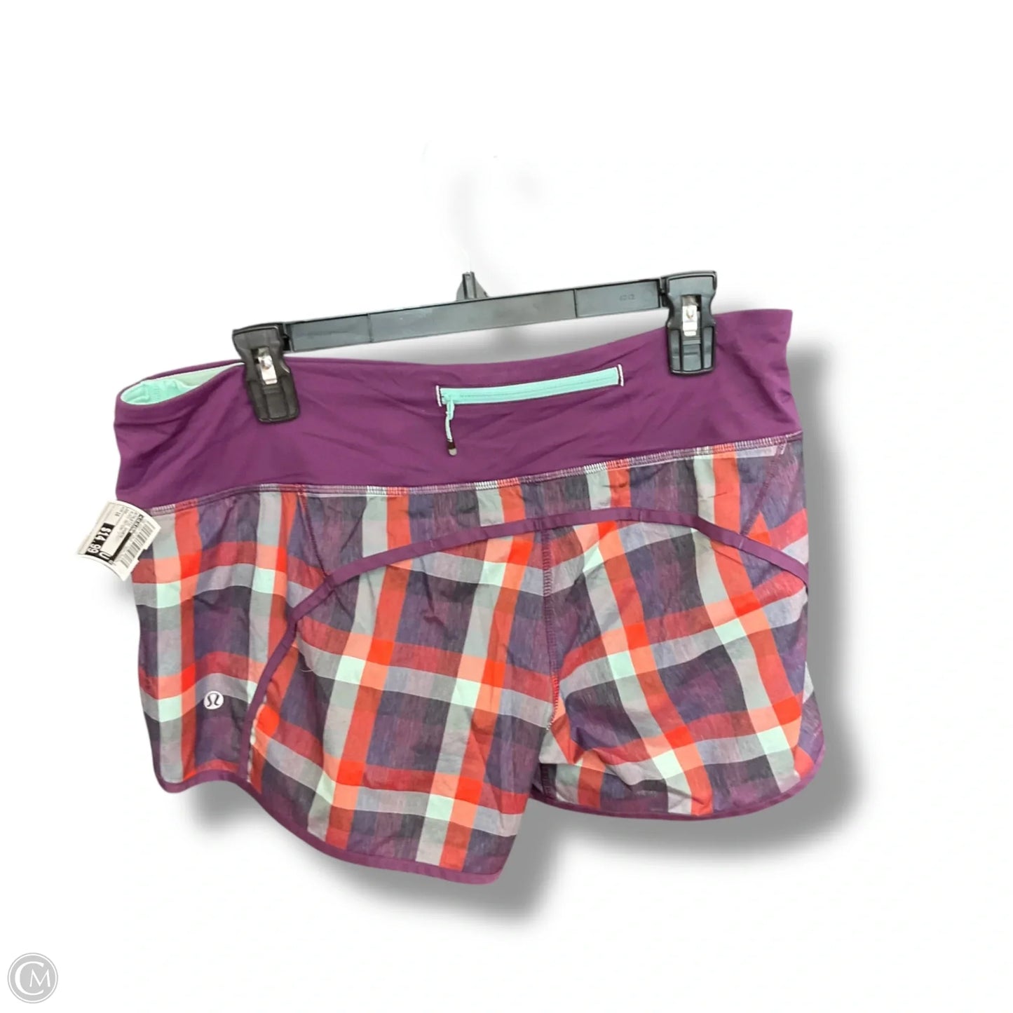 Athletic Shorts By Lululemon In Plaid Pattern, Size: 10