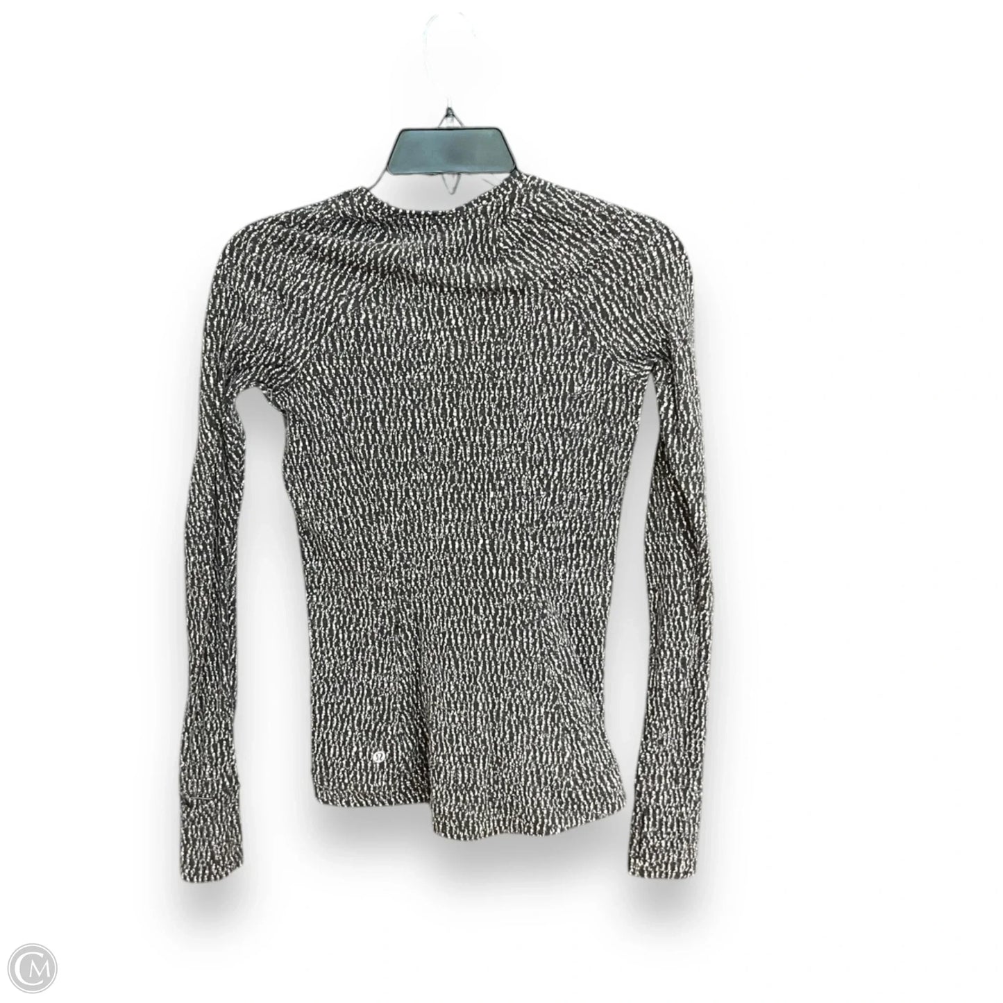 Athletic Top Long Sleeve Crewneck By Lululemon In Black & White, Size: 4