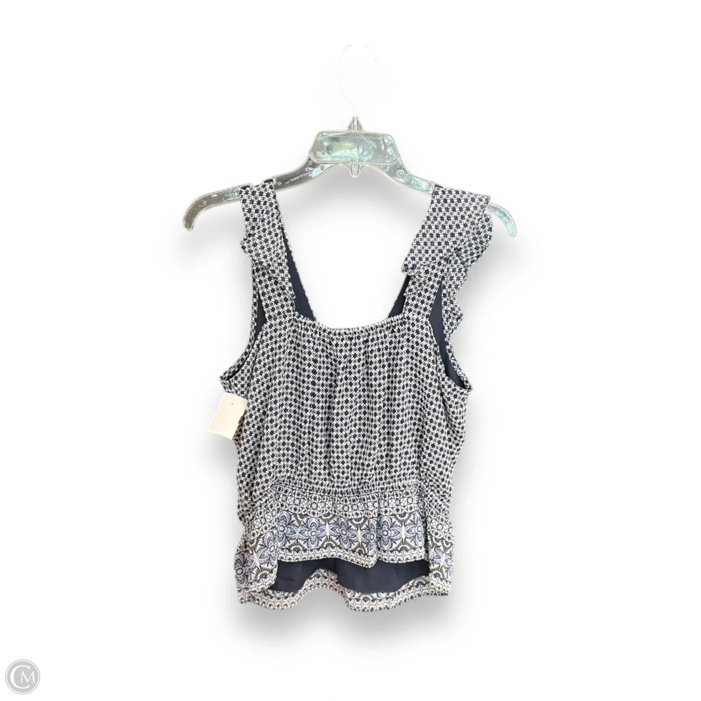 Top Sleeveless By Evereve In Blue & White, Size: M