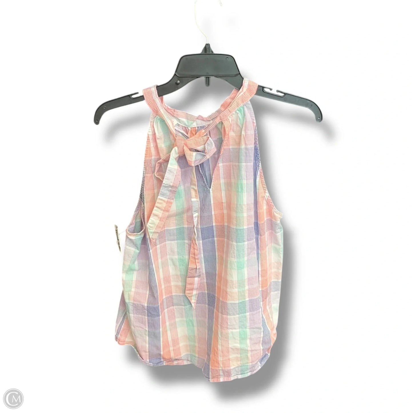 Top Sleeveless By J. Crew In Plaid Pattern, Size: M