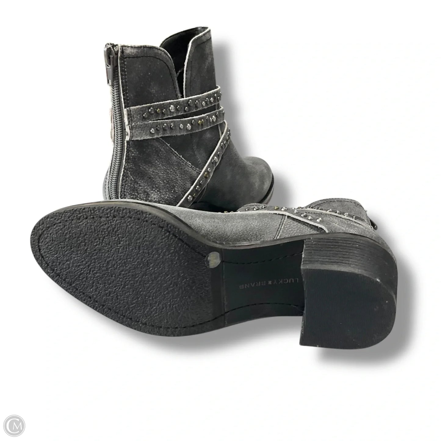 Boots Ankle Heels By Lucky Brand In Grey, Size: 9