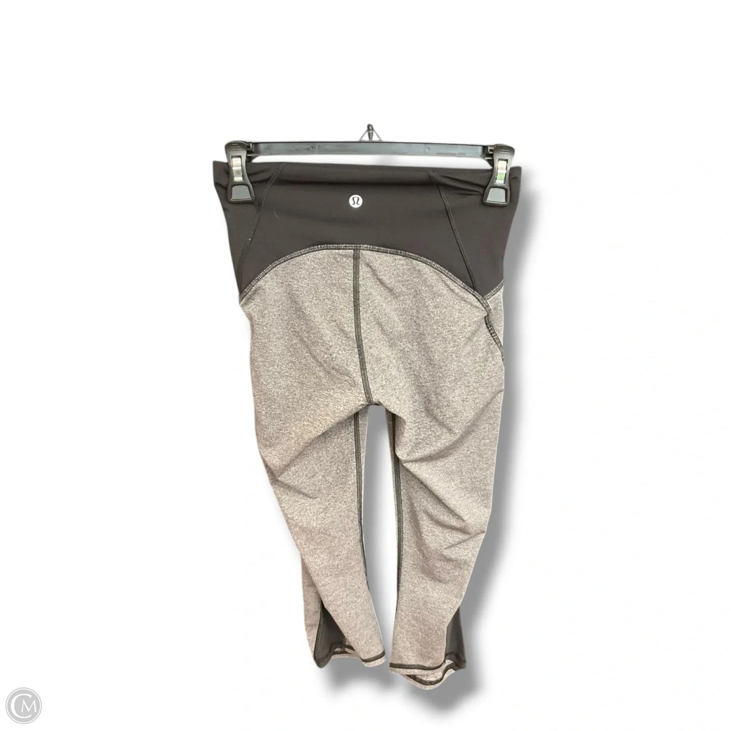 Athletic Capris By Lululemon In Black & Grey, Size: 4