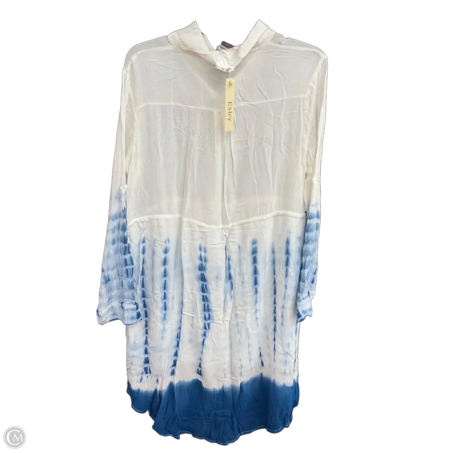 Dress Casual Midi By Esley In Blue & White, Size: L
