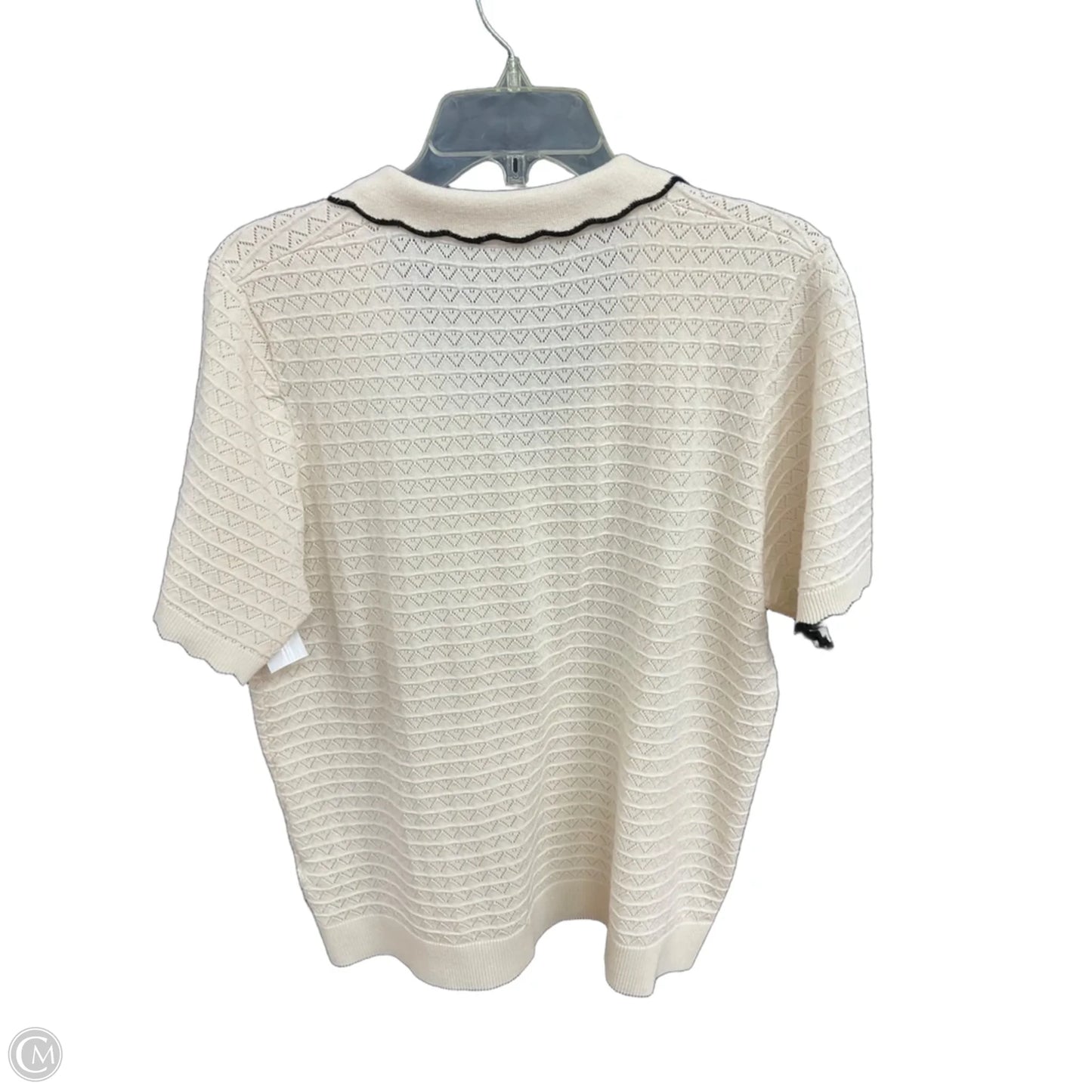 Top Short Sleeve By Adrianna Papell In Cream, Size: 1x