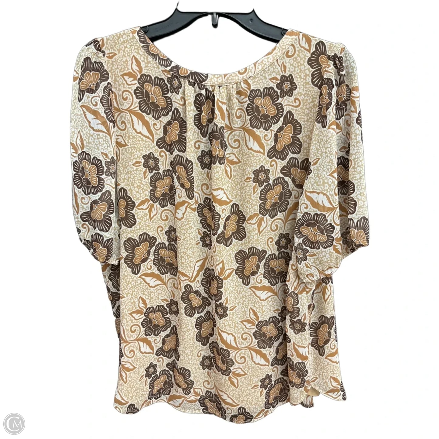 Top Short Sleeve By Loft In Brown, Size: Xl