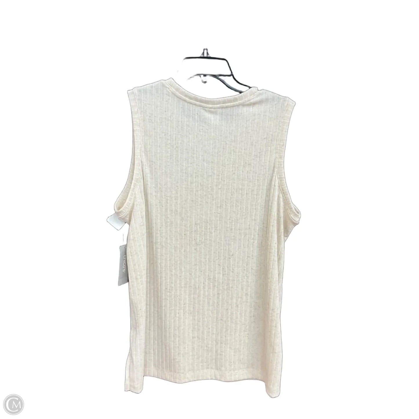 Top Sleeveless By Chicos In Beige, Size: L