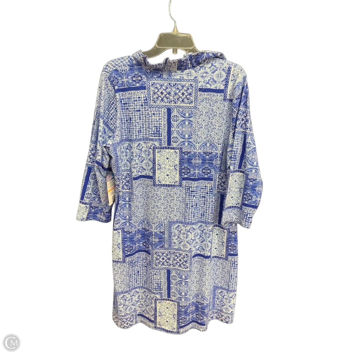 Dress Casual Short By Clothes Mentor In Blue & White, Size: Xl