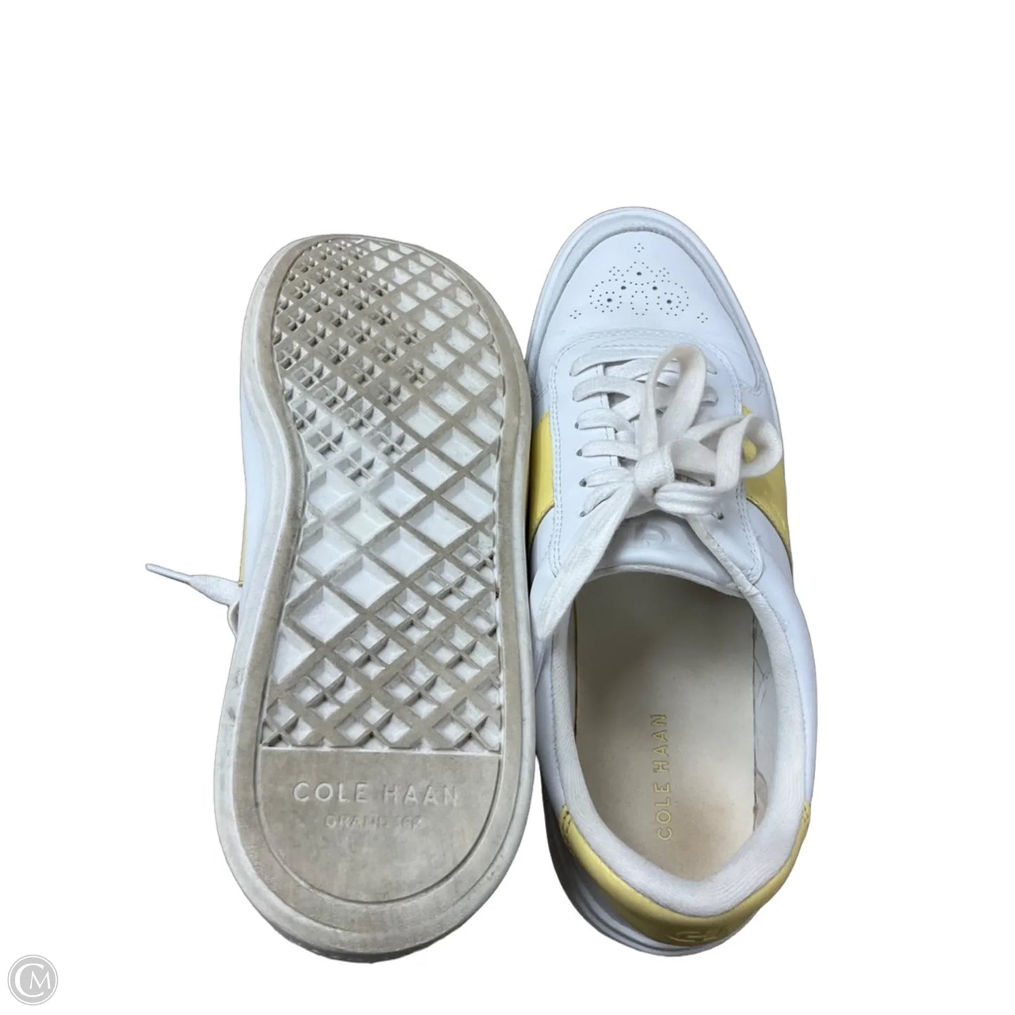 Shoes Sneakers By Cole-haan In White & Yellow, Size: 9.5