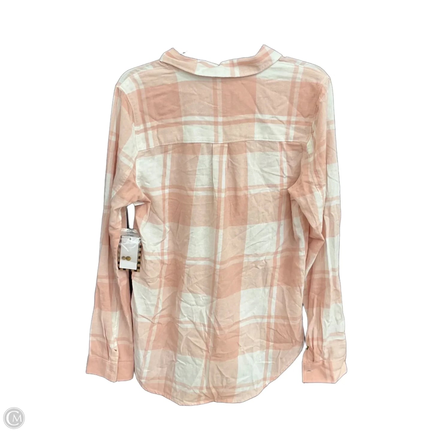 Blouse Long Sleeve By Vans In Pink, Size: L