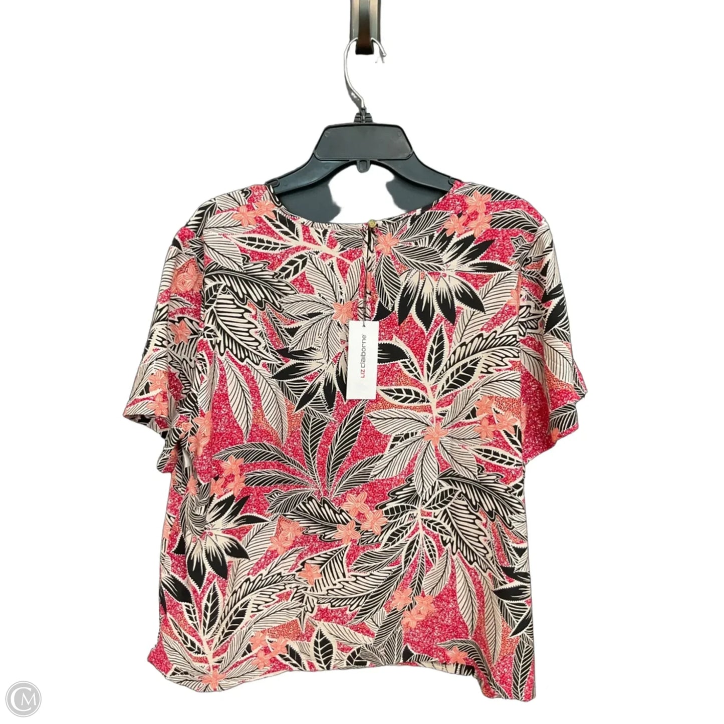 Top Short Sleeve By Liz Claiborne In Floral Print, Size: Xl