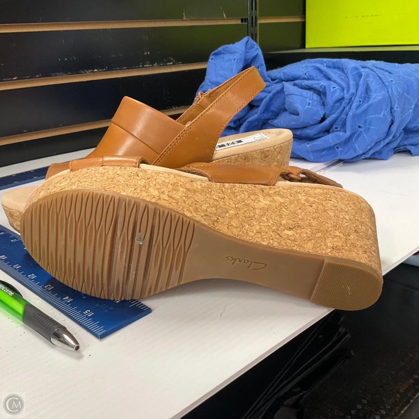 Sandals Heels Platform By Clarks In Brown, Size: 6