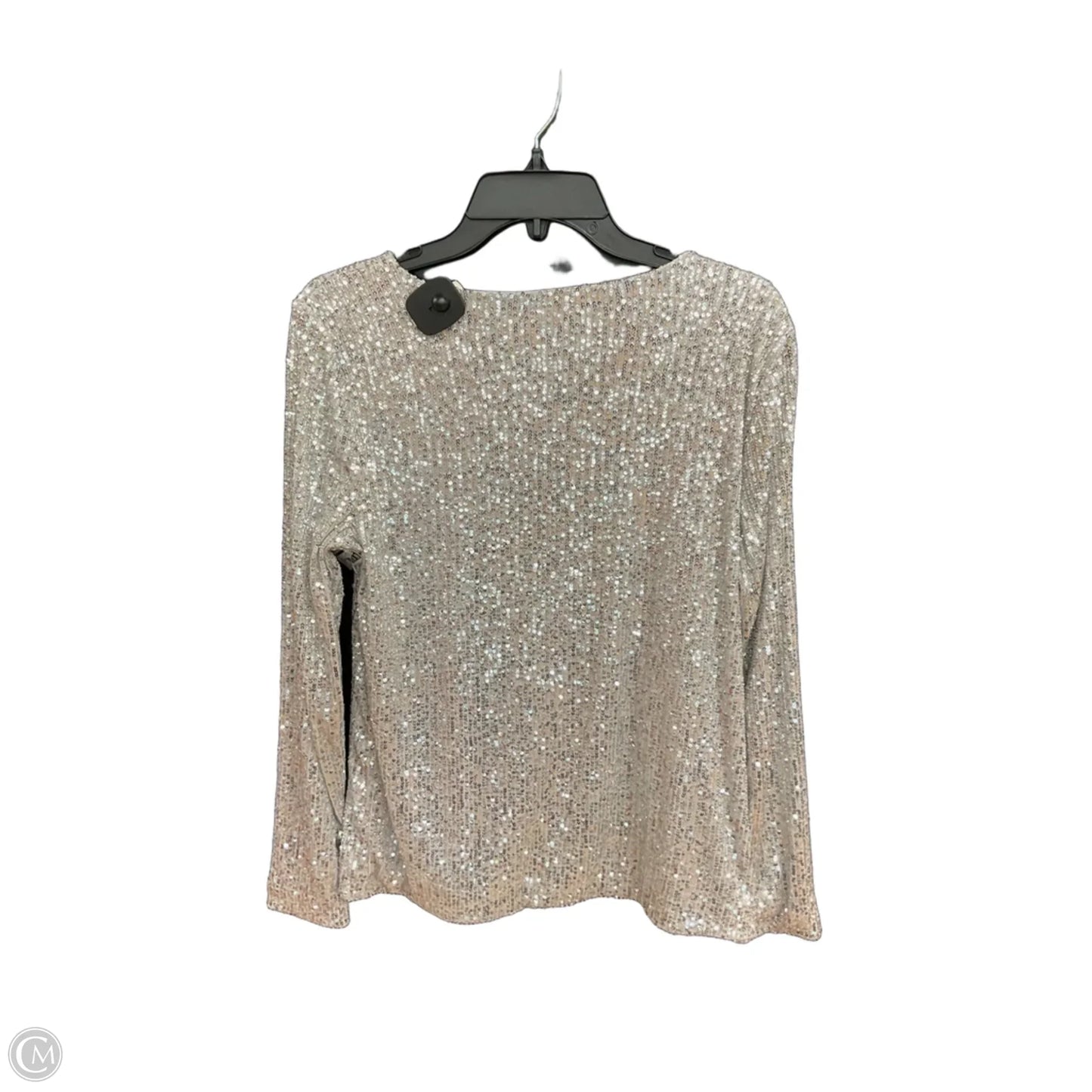 Top Long Sleeve By Talbots In Silver, Size: M