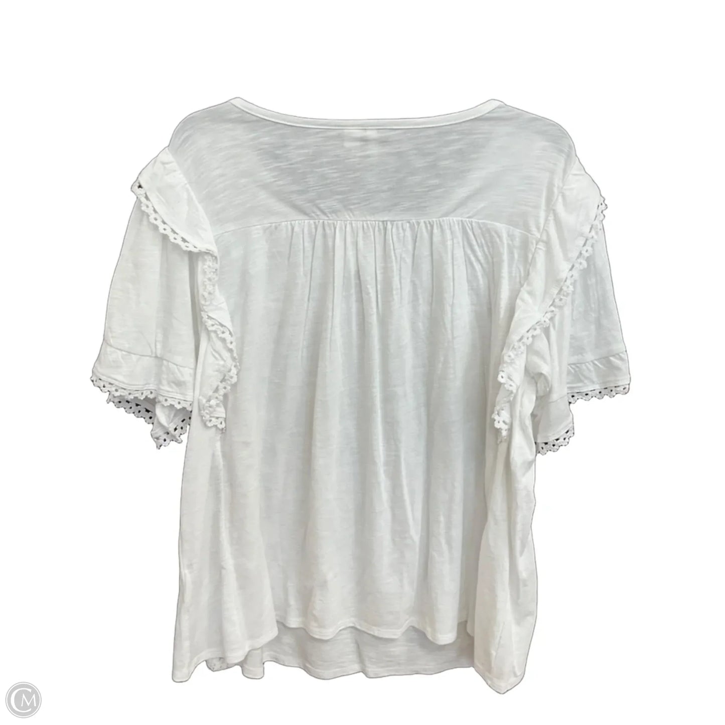 Top Short Sleeve By Clothes Mentor In White, Size: L