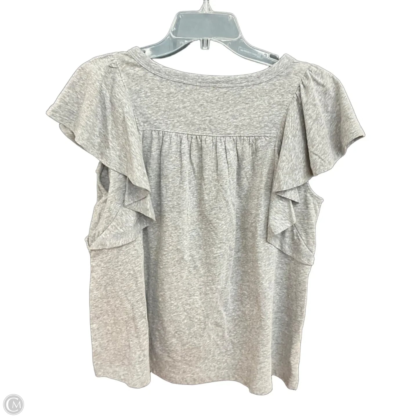 Top Short Sleeve By Loft In Grey, Size: M