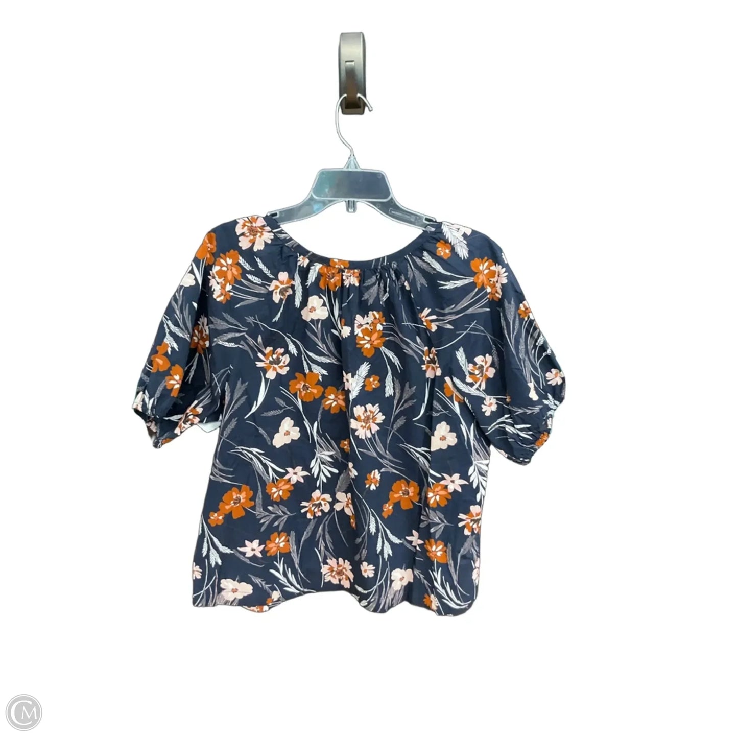 Top Short Sleeve By Loft In Blue, Size: L