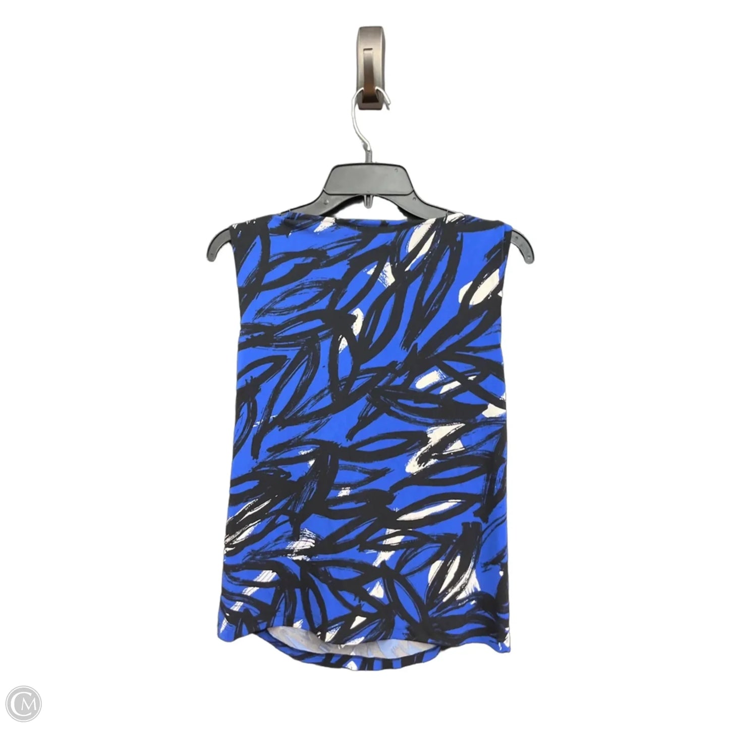 Top Sleeveless By Calvin Klein In Black & Blue, Size: Xl