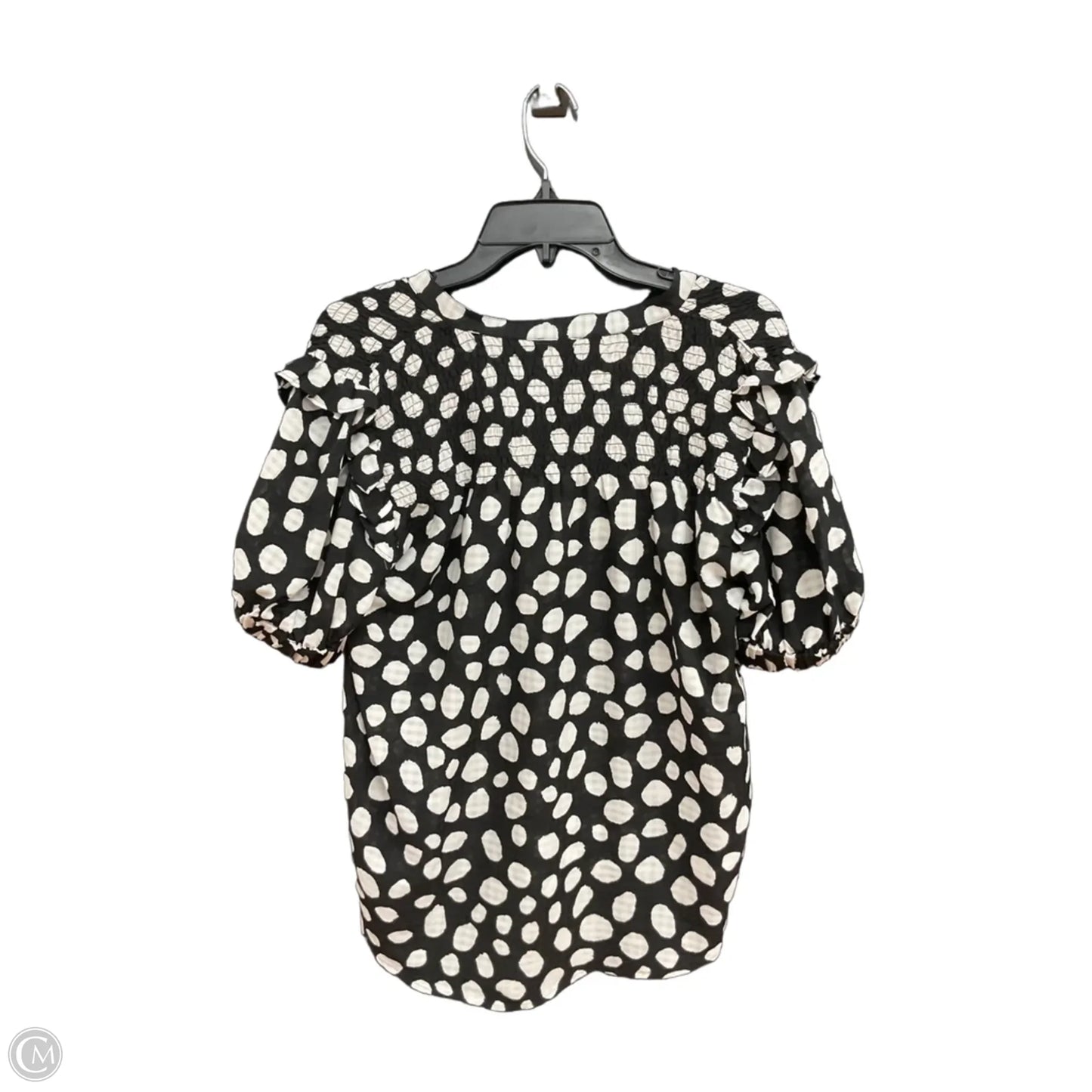 Top Short Sleeve By Ann Taylor In Polkadot Pattern, Size: M
