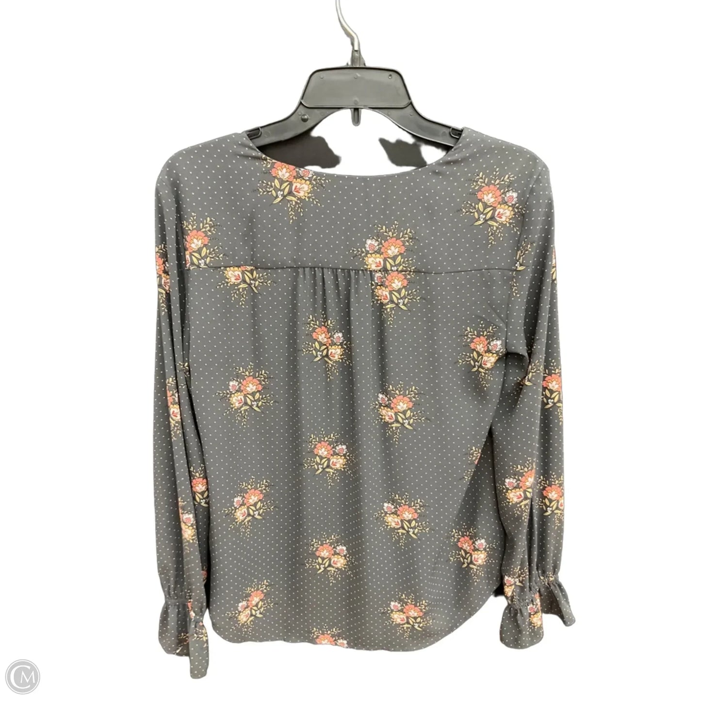 Top Long Sleeve By Loft In Grey, Size: S