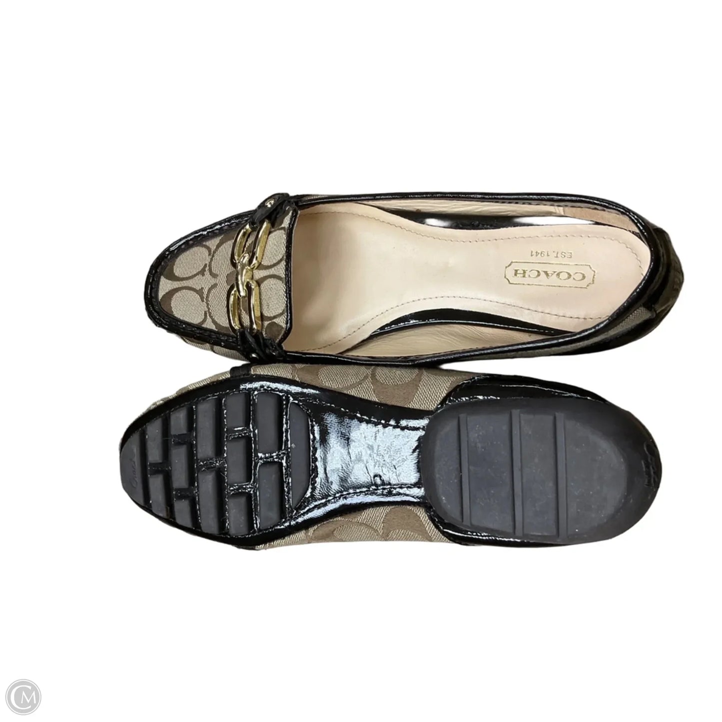 Shoes Designer By Coach In Brown & Cream, Size: 8.5