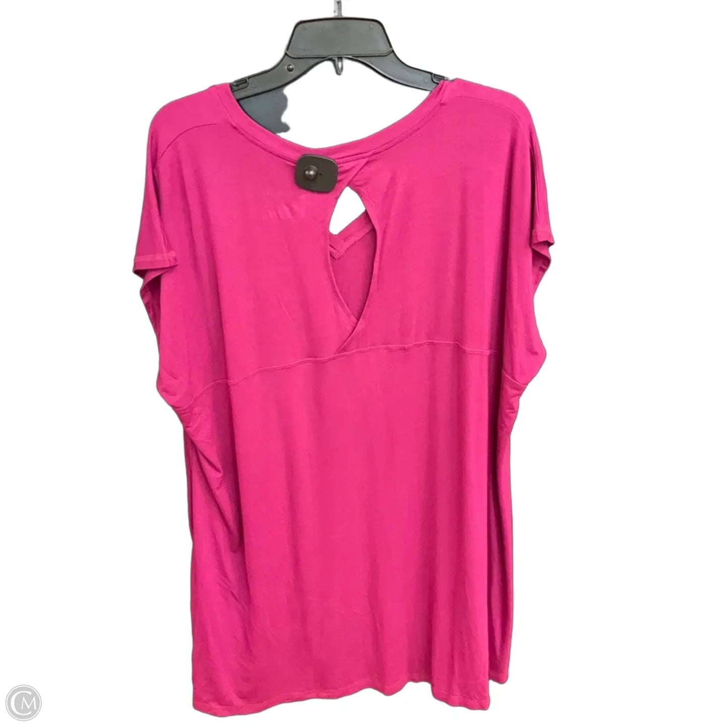 Top Short Sleeve By Livi Active In Pink, Size: 1x