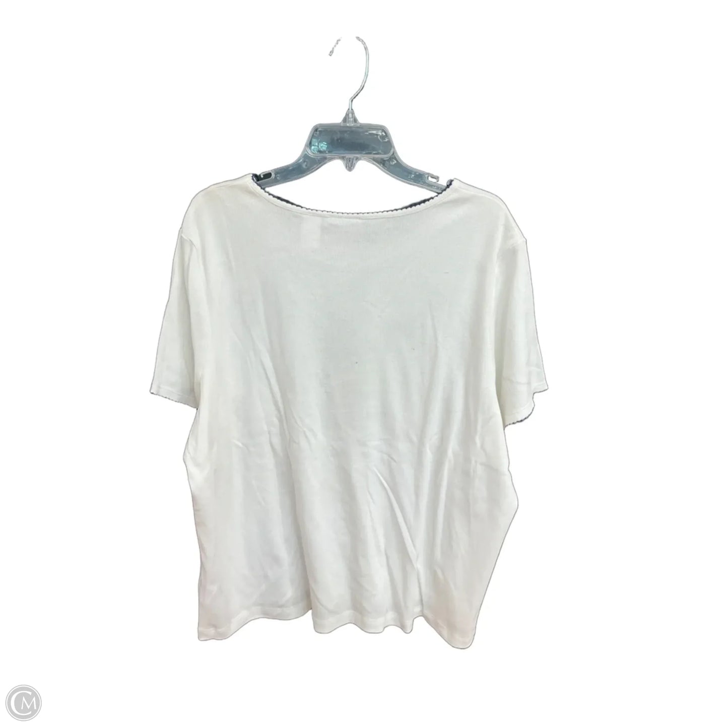 Top Short Sleeve By Alfred Dunner In White, Size: 2x