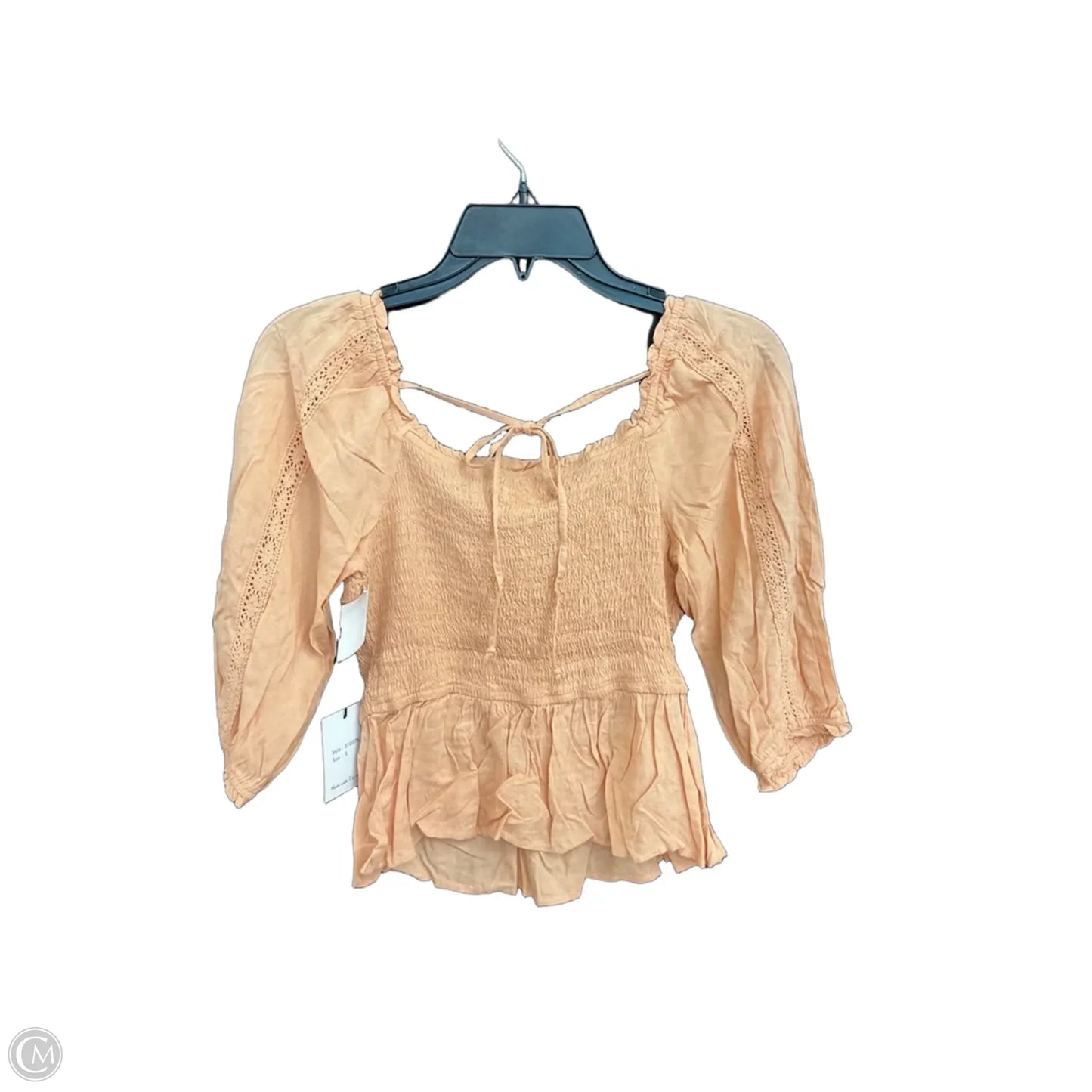 Top 3/4 Sleeve By Japna In Orange, Size: S