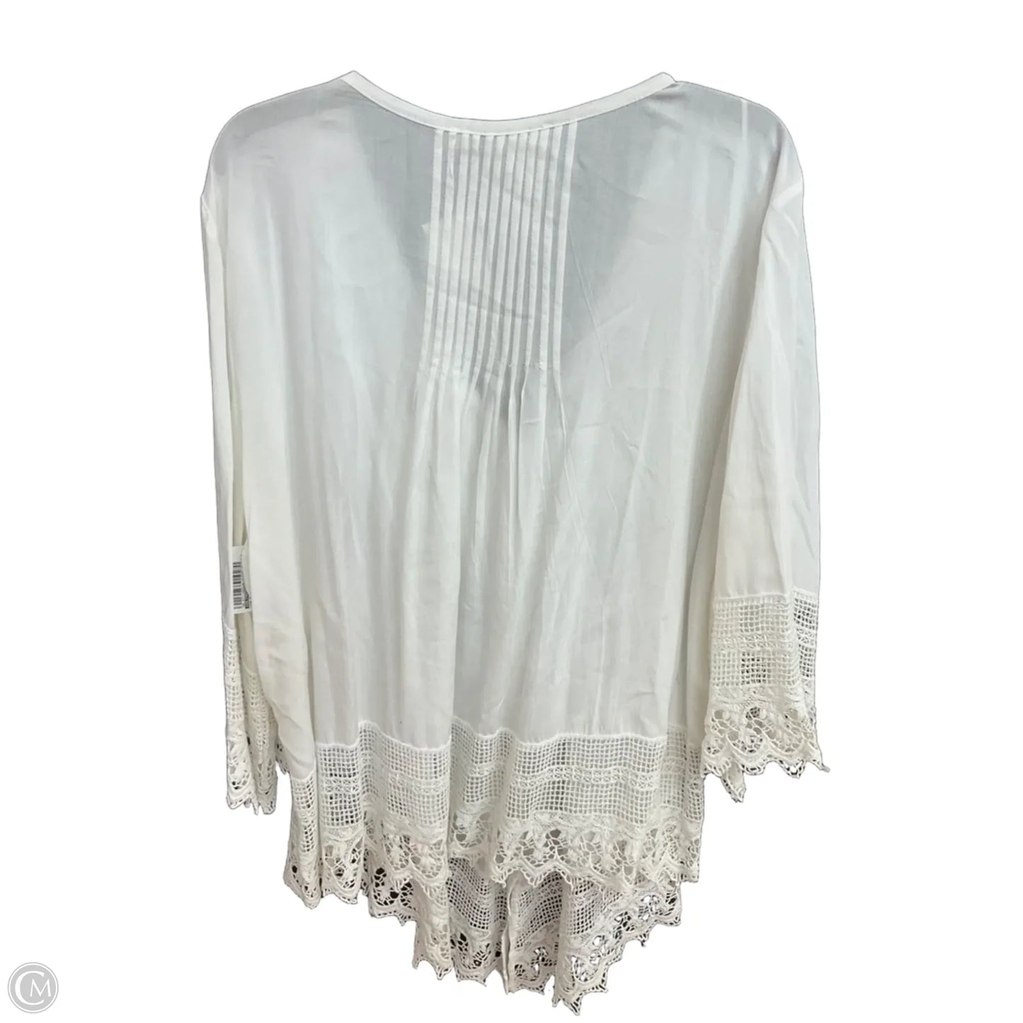 Top 3/4 Sleeve By Solitaire In White, Size: 3x