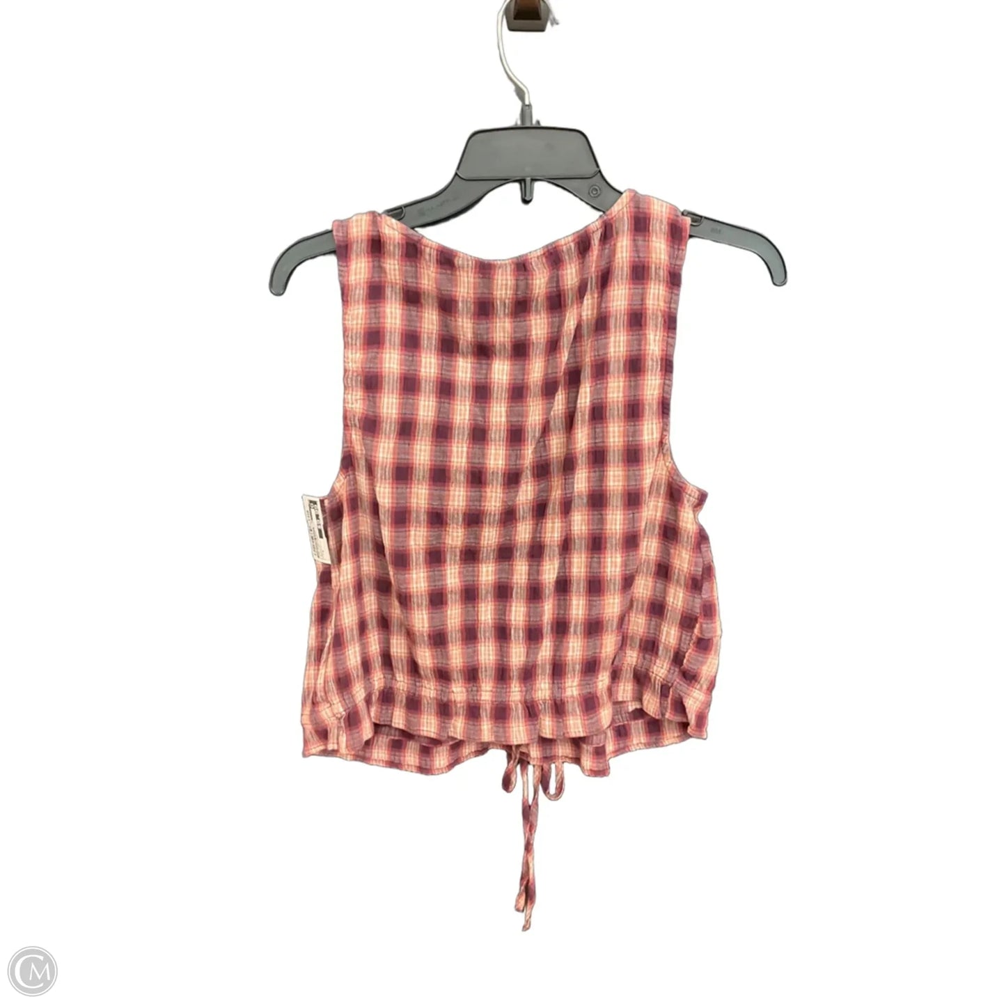 Top Sleeveless By American Eagle In Plaid Pattern, Size: S