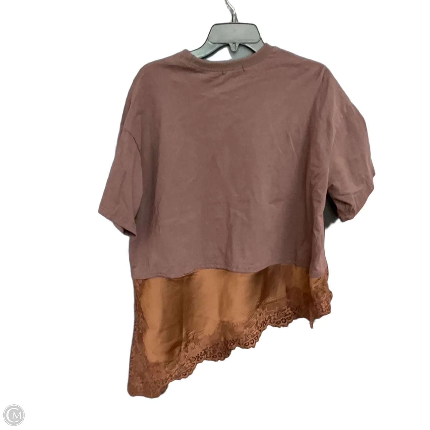 Top Short Sleeve By Cmc In Brown, Size: S