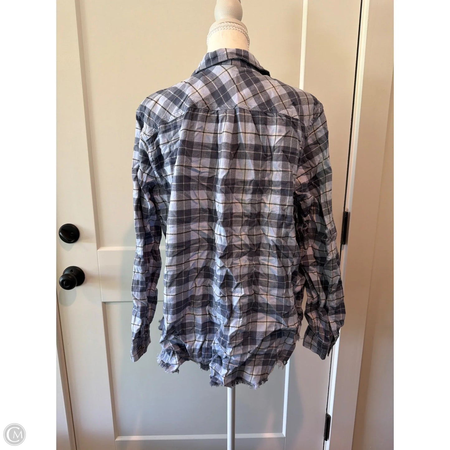 Top Long Sleeve By Eddie Bauer In Plaid Pattern, Size: Xl