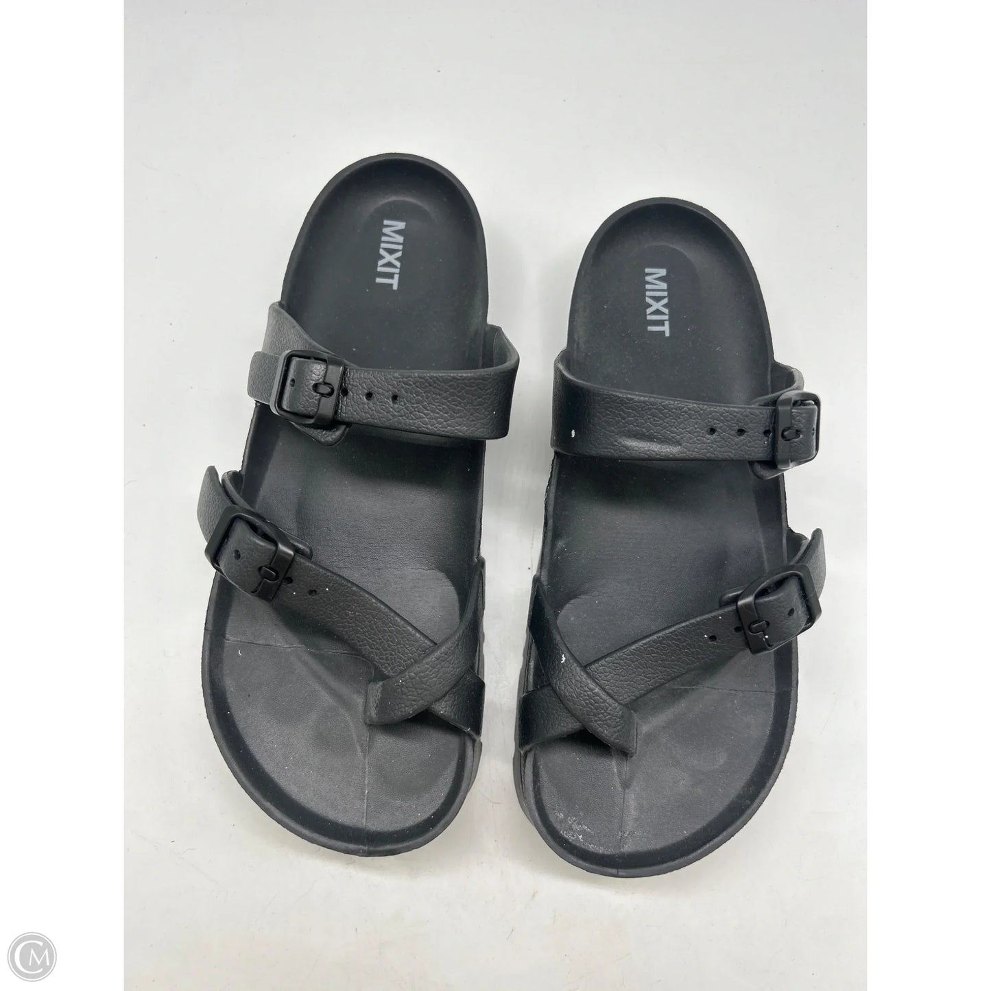 Sandals Flats By Mix It In Black, Size: 8