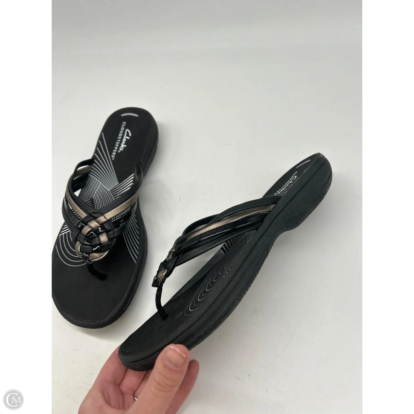 Sandals Flats By Clarks In Black, Size: 8