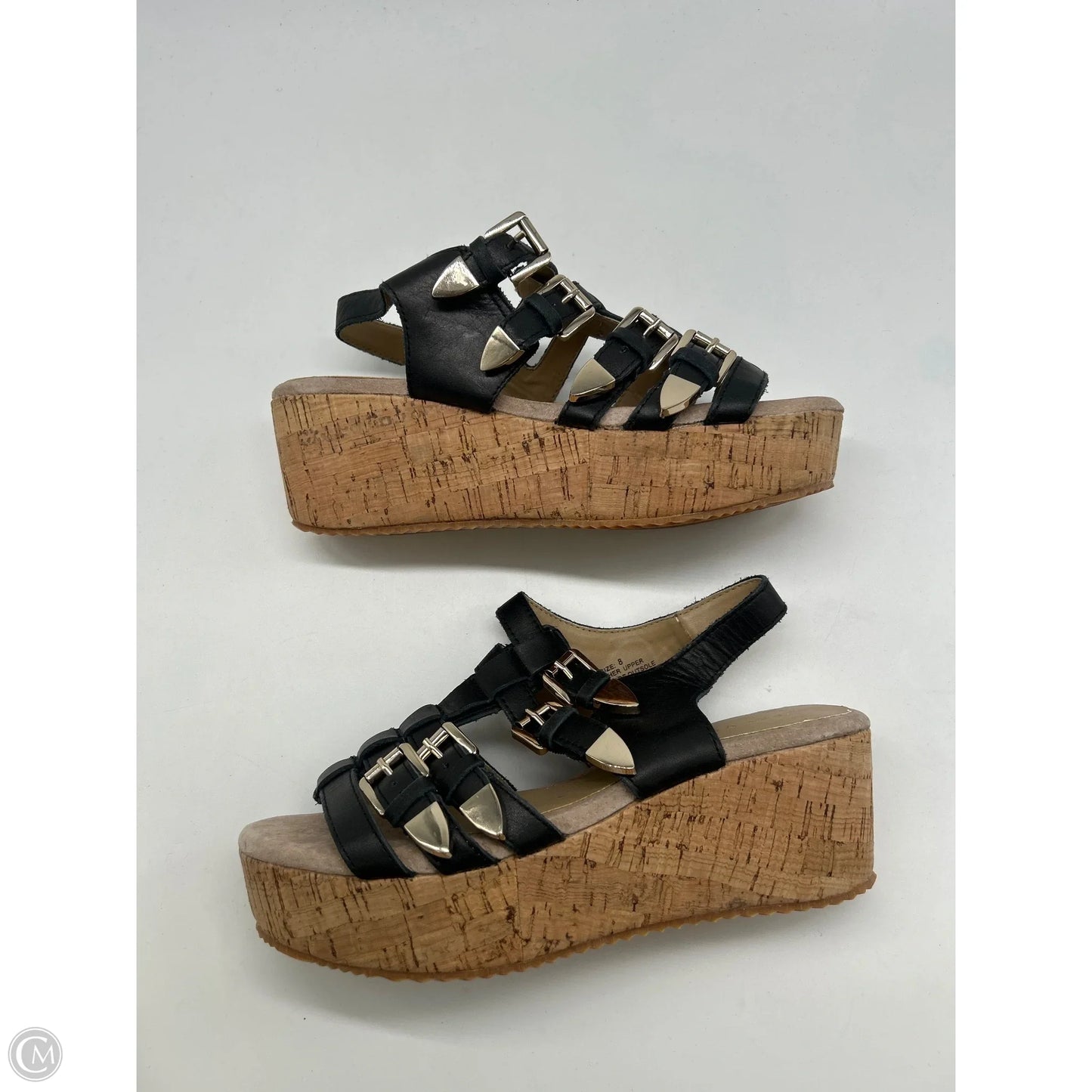 Sandals Heels Wedge By Very Volatile In Black, Size: 8