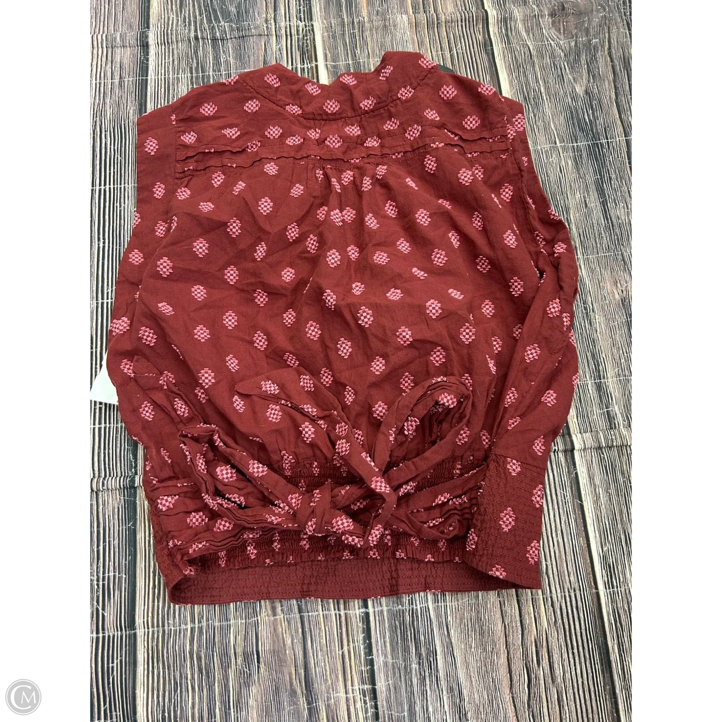Top Short Sleeve By Anthropologie In Maroon, Size: L