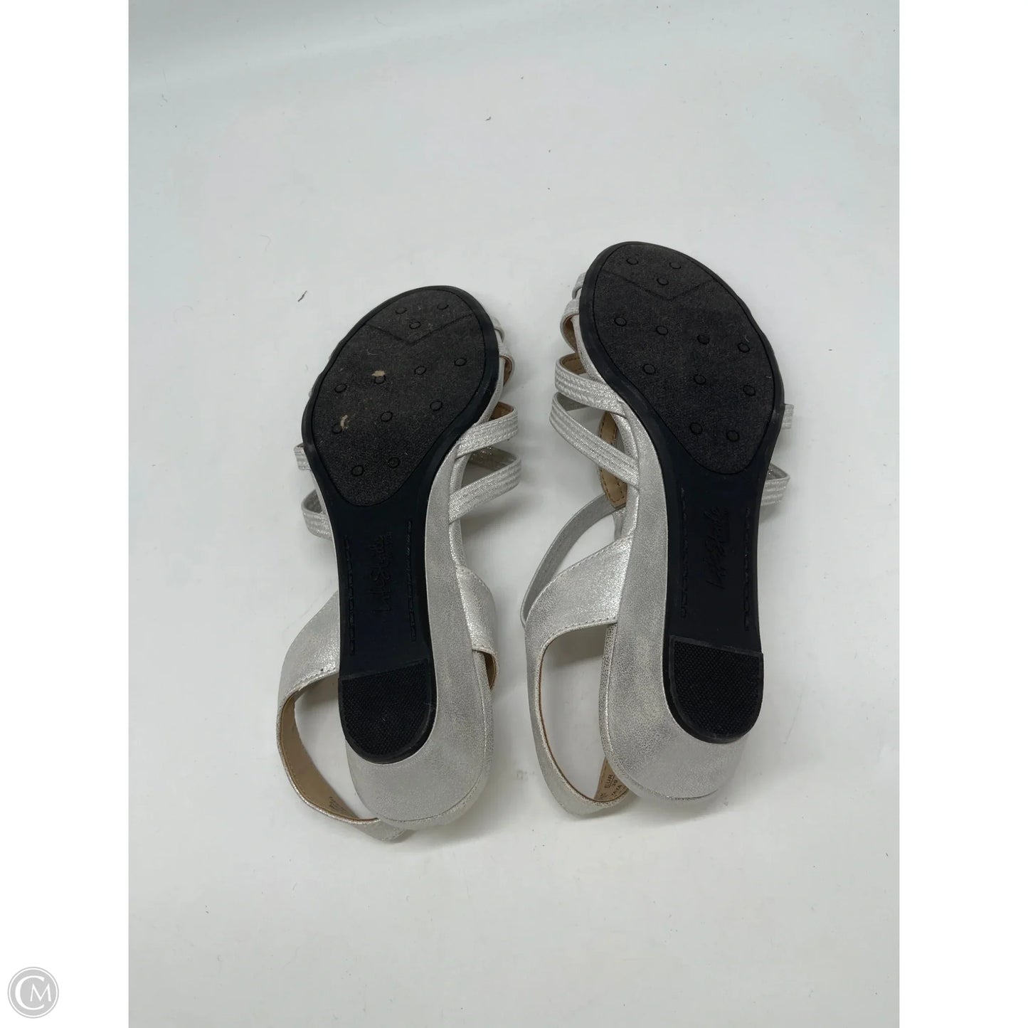 Sandals Flats By Life Stride In Silver, Size: 8.5