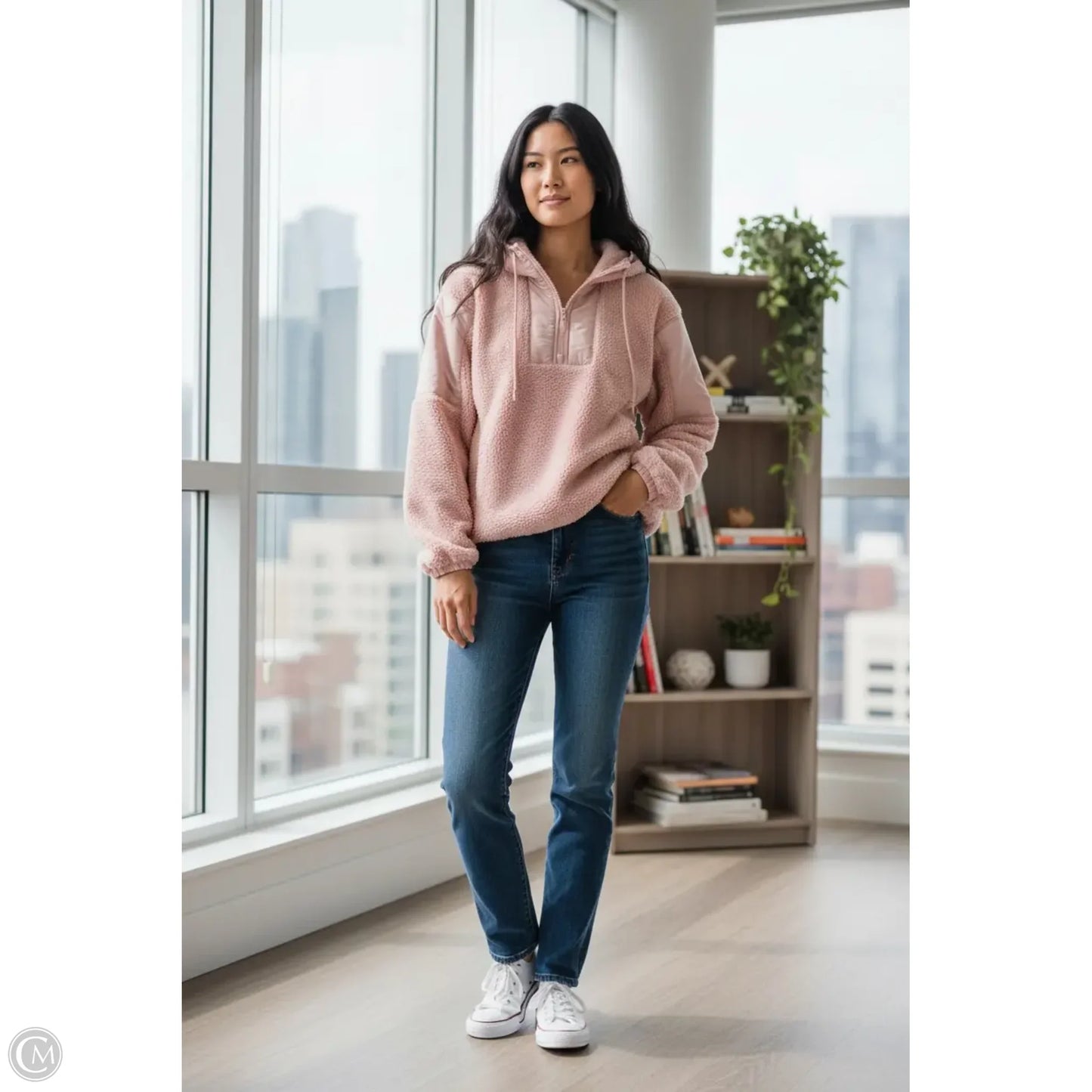 Sweatshirt Hoodie By Bluivy In Pink, Size: M