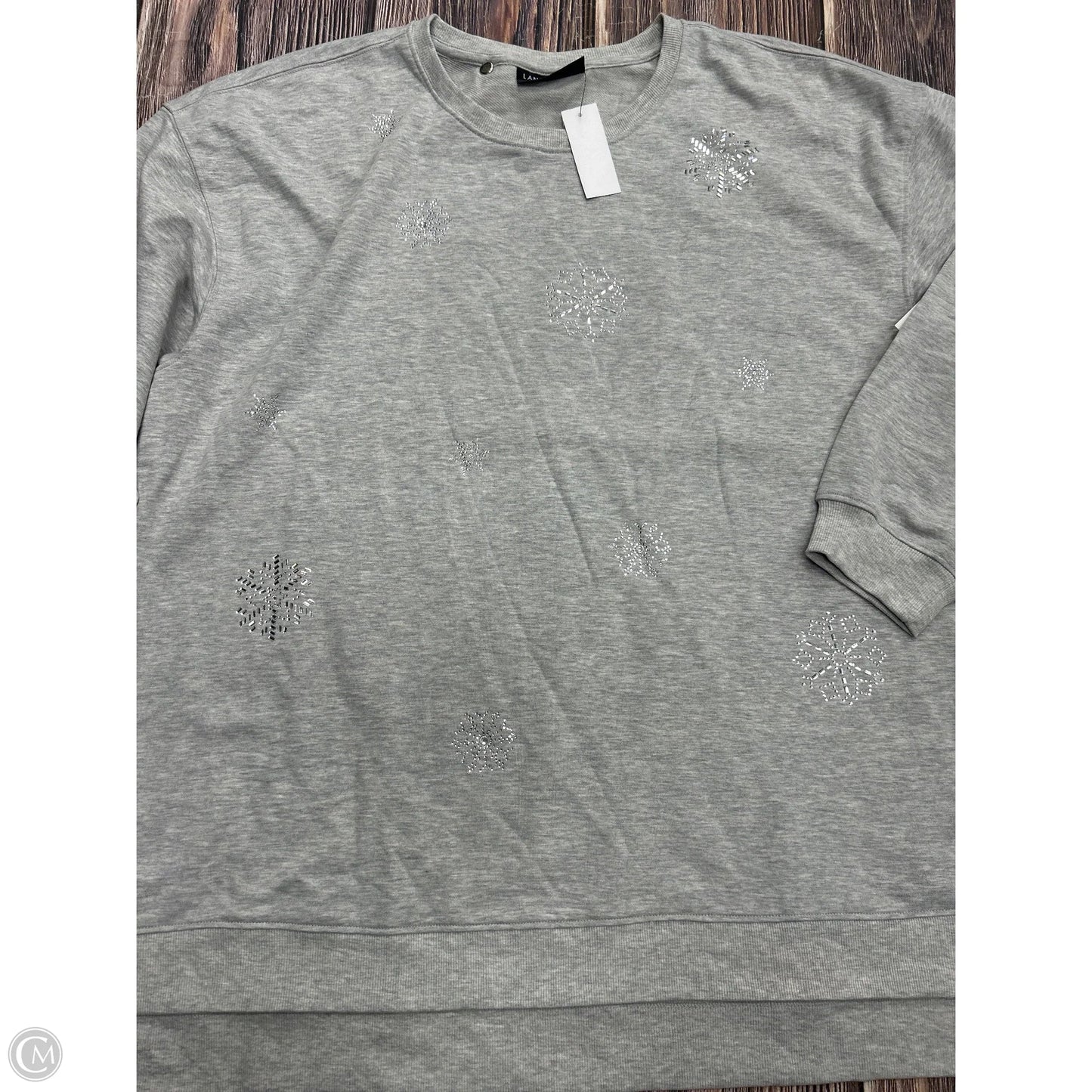 Sweatshirt Crewneck By Lane Bryant In Grey, Size: 2x