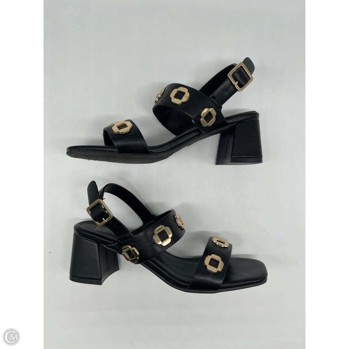 Sandals Heels Block By Nicole Miller In Black, Size: 7.5