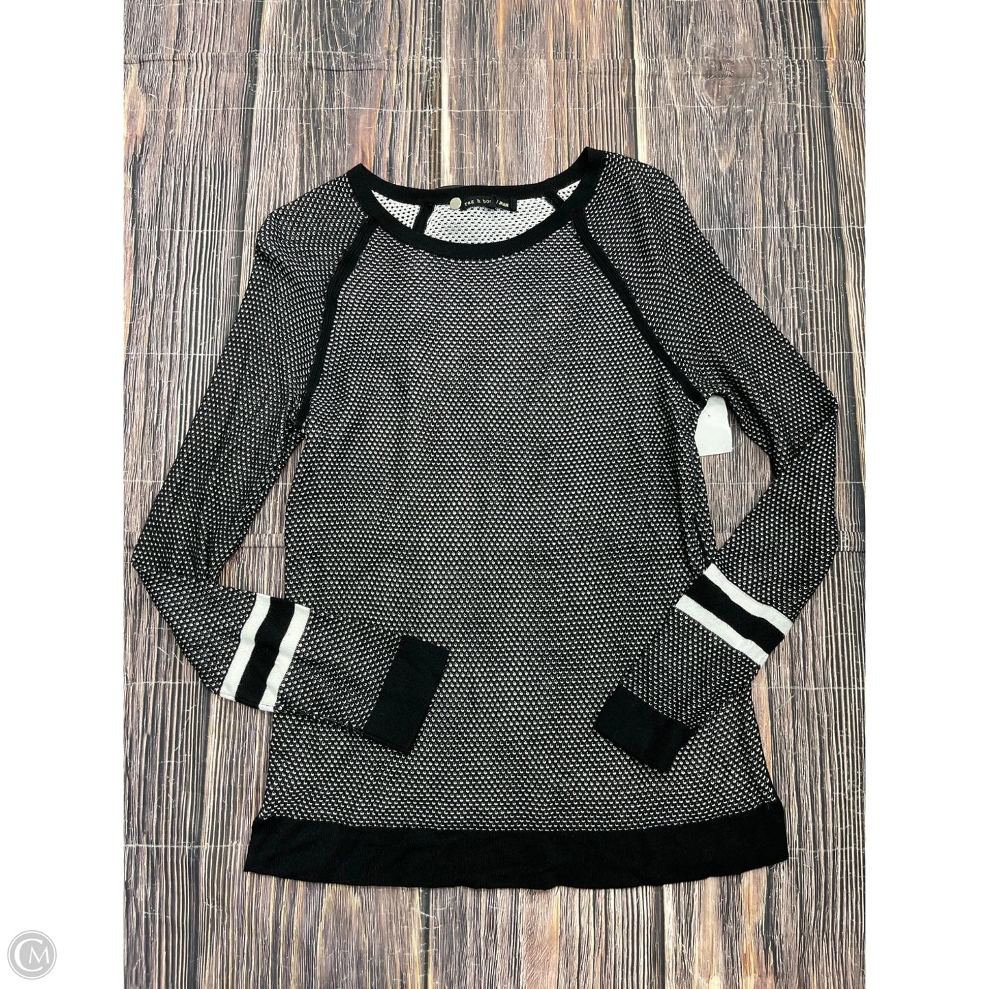 Top Long Sleeve By Rag And Bone In Black, Size: S