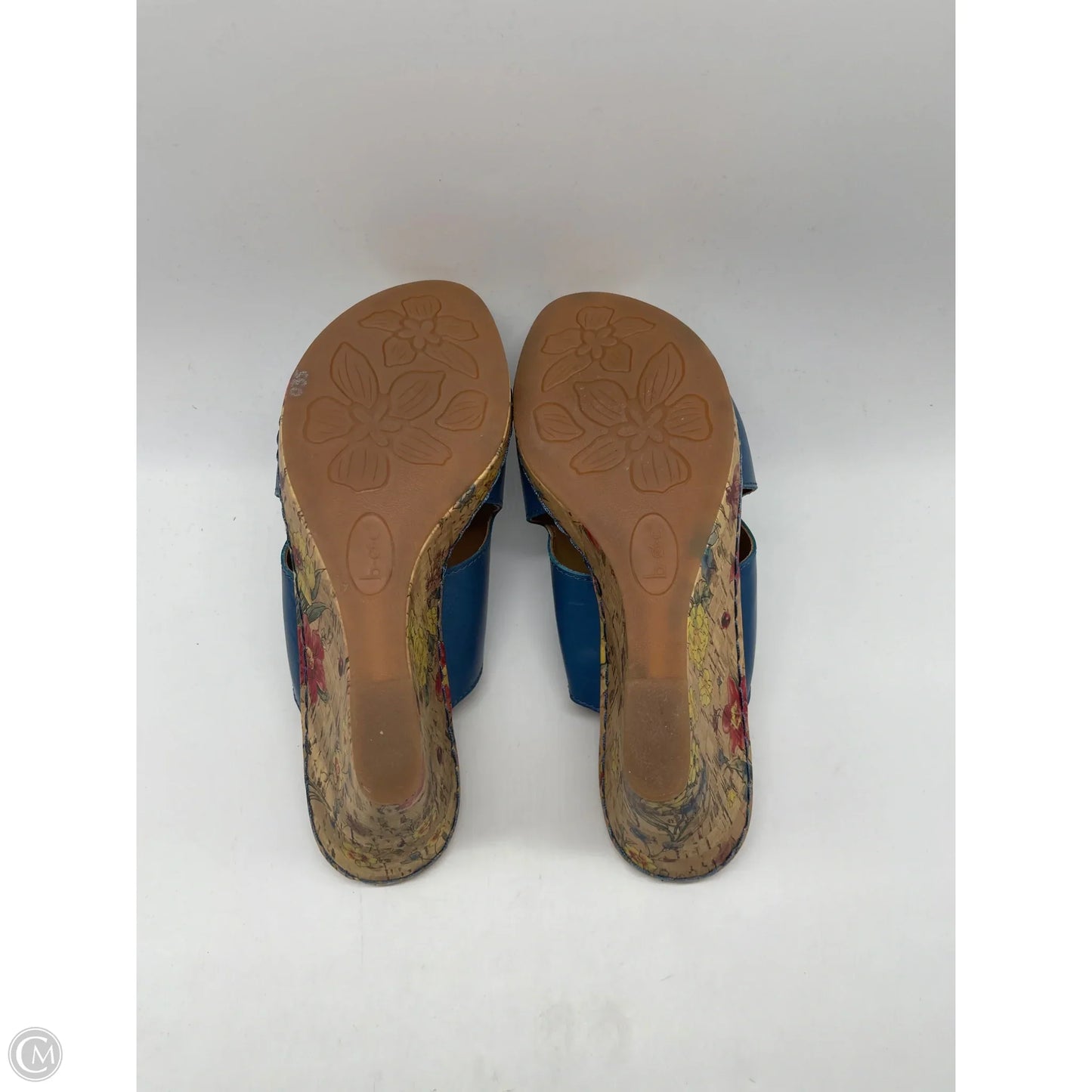 Sandals Heels Wedge By Boc In Blue, Size: 8