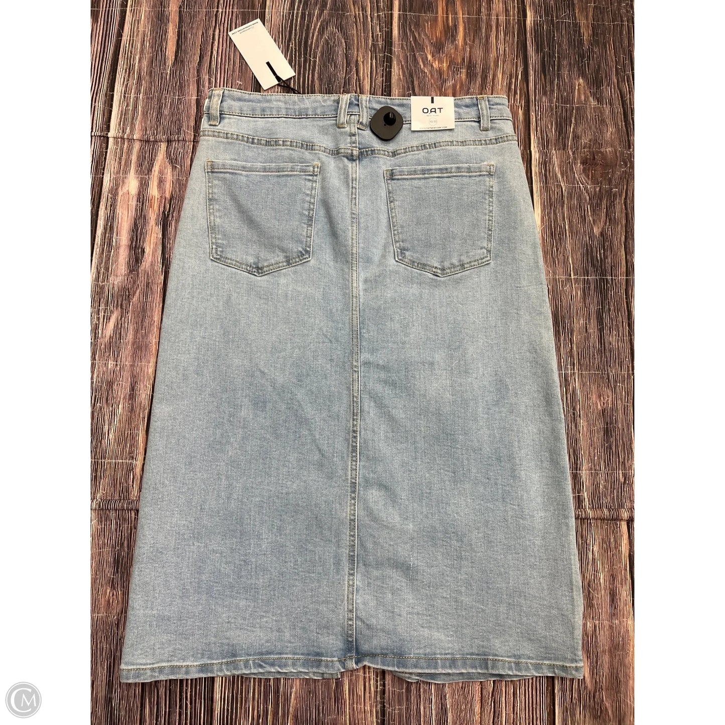 Skirt Midi By Oat In Blue Denim, Size: 10