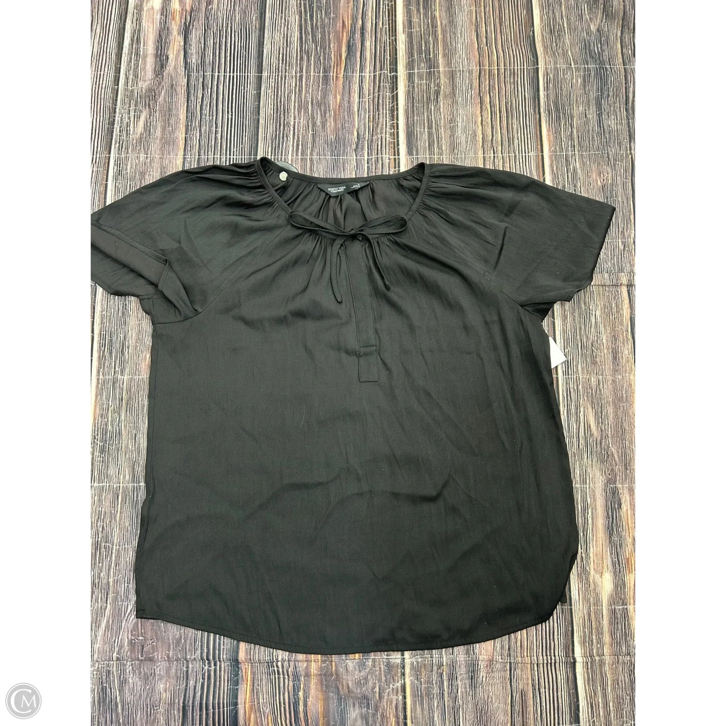 Top Short Sleeve By Simply Vera In Black, Size: S