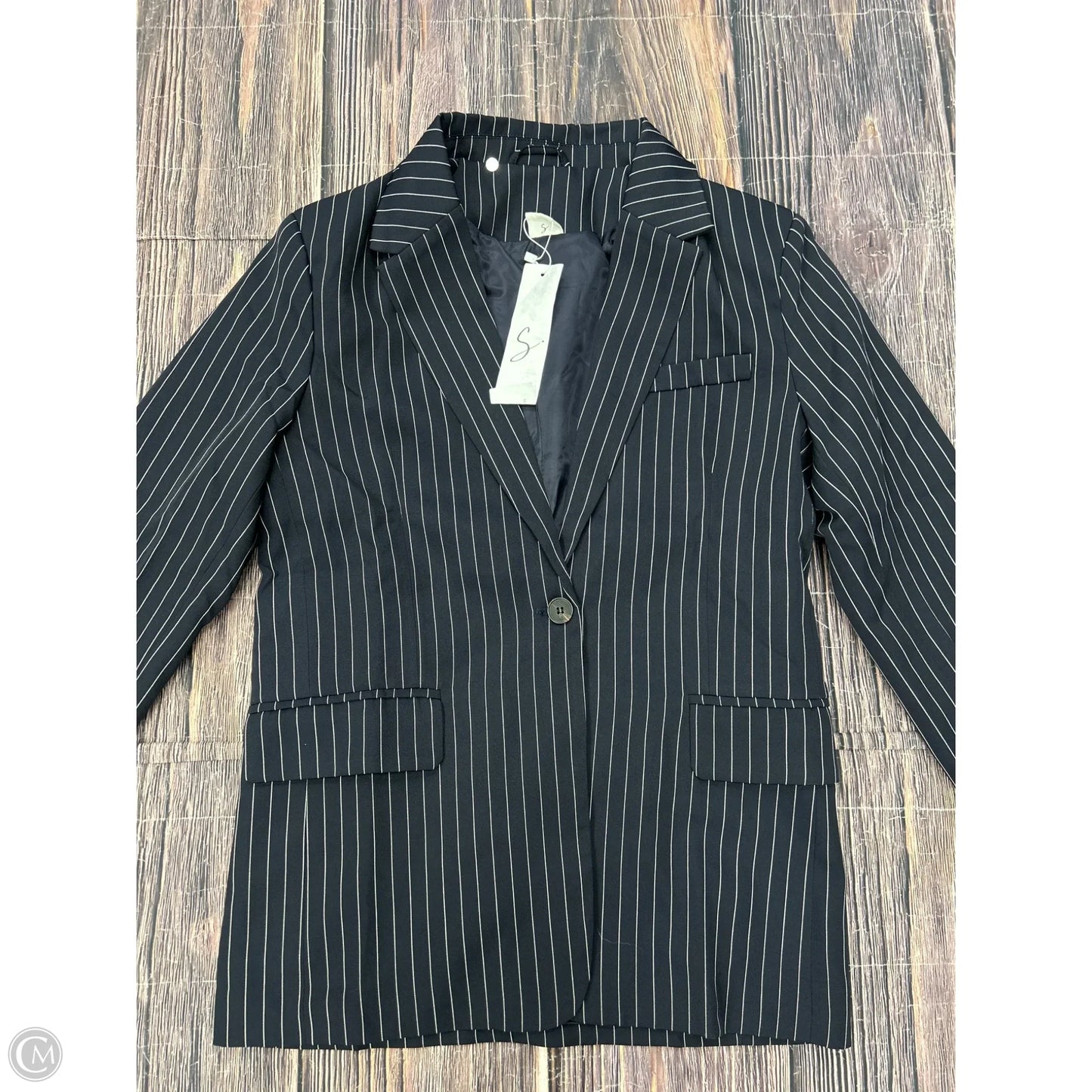 Blazer By Clothes Mentor In Blue, Size: L