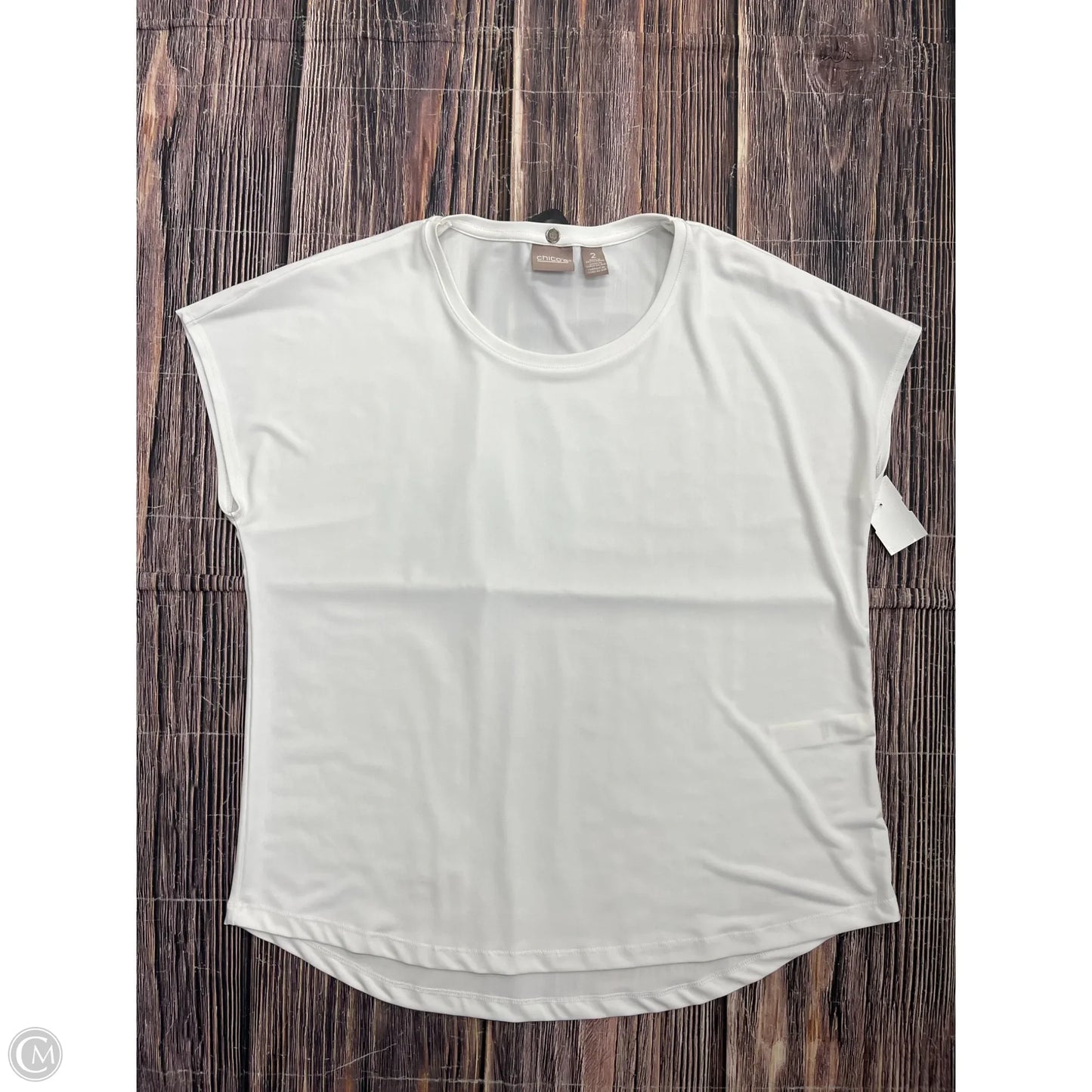 Top Short Sleeve By Chicos In White, Size: L